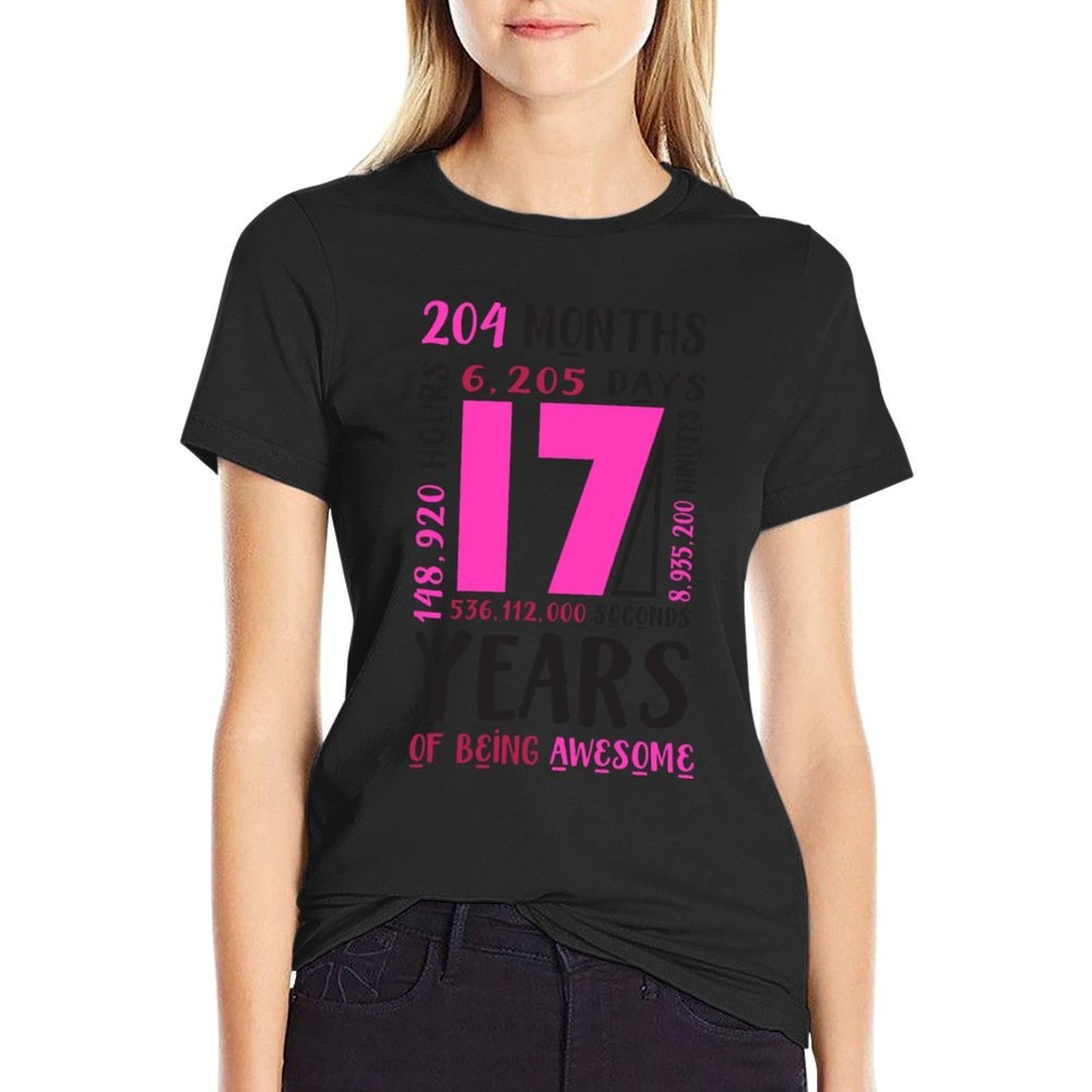 17th Birthday Girls Gifts 17 Year Old Daughter Niece Fade-proof Color T-Shirt