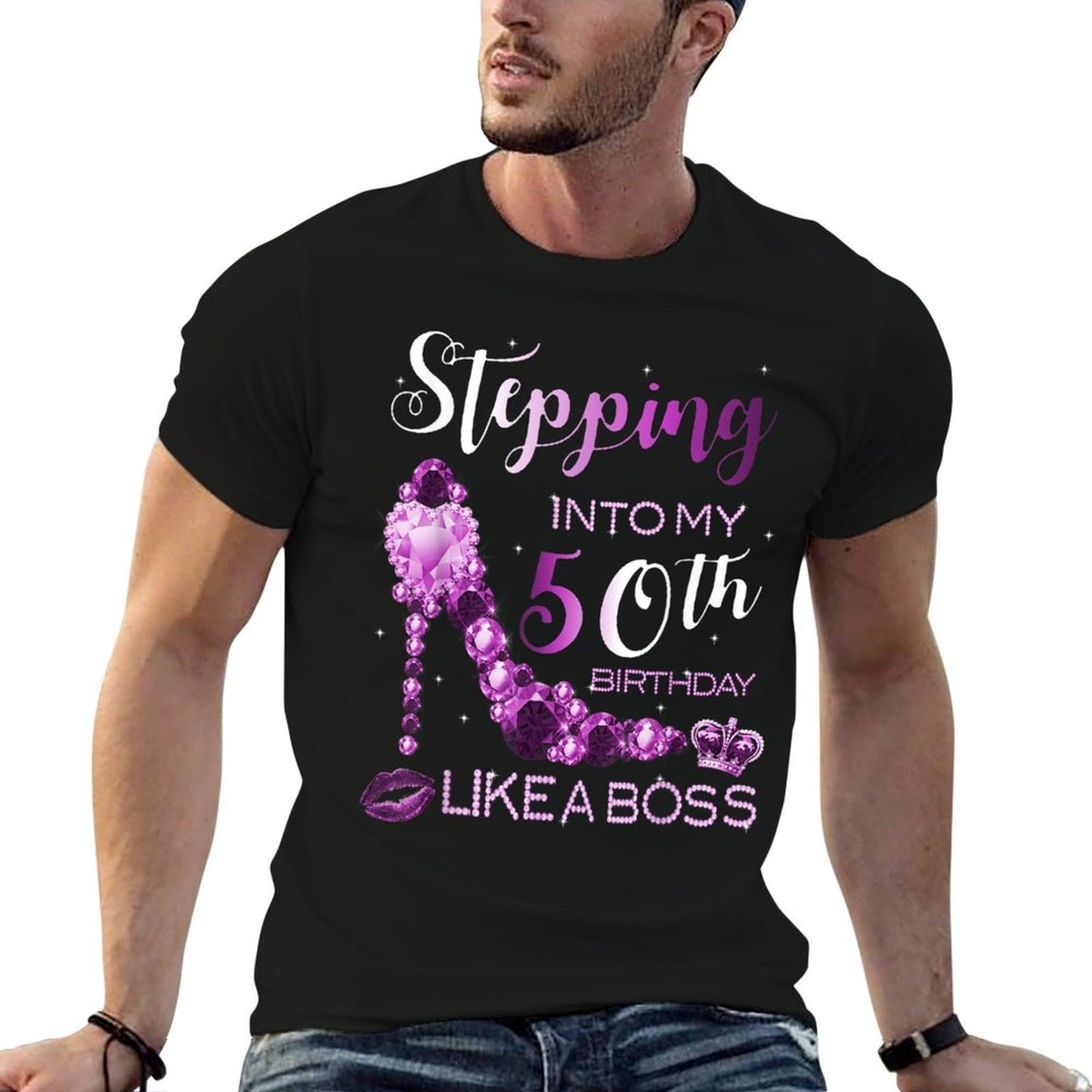 50th Birthday Women Amethyst Birthstone February Gift Vintage-inspired T-Shirt