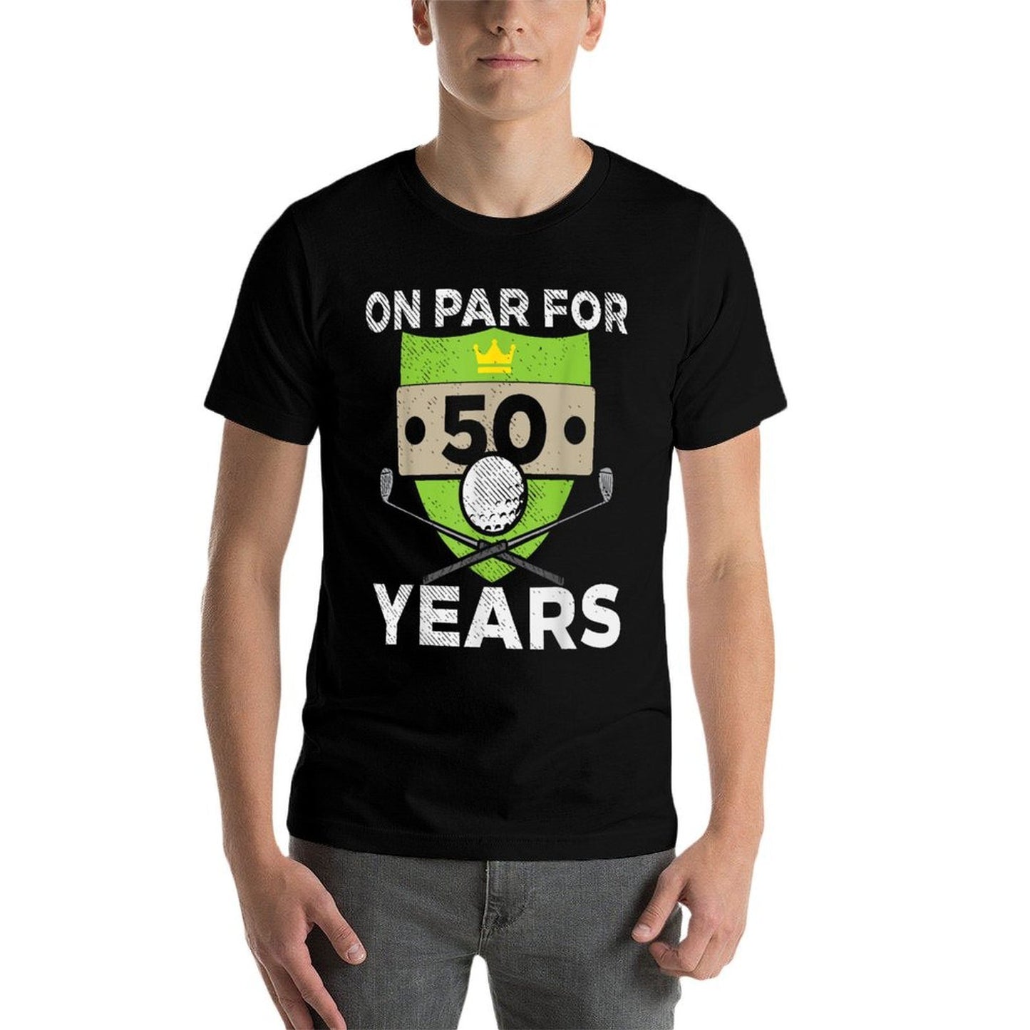 On Par For 50 Years Cool 50th Birthday Golfing Golfer Men Polyester Blend T-Shirt
