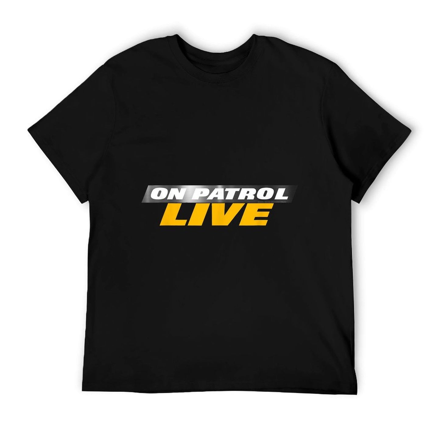 On Patrol Live Black Modern Crew Neck Logo - Small - Unisex-Adults, Unisex-Kids Heathered Texture T-Shirt
