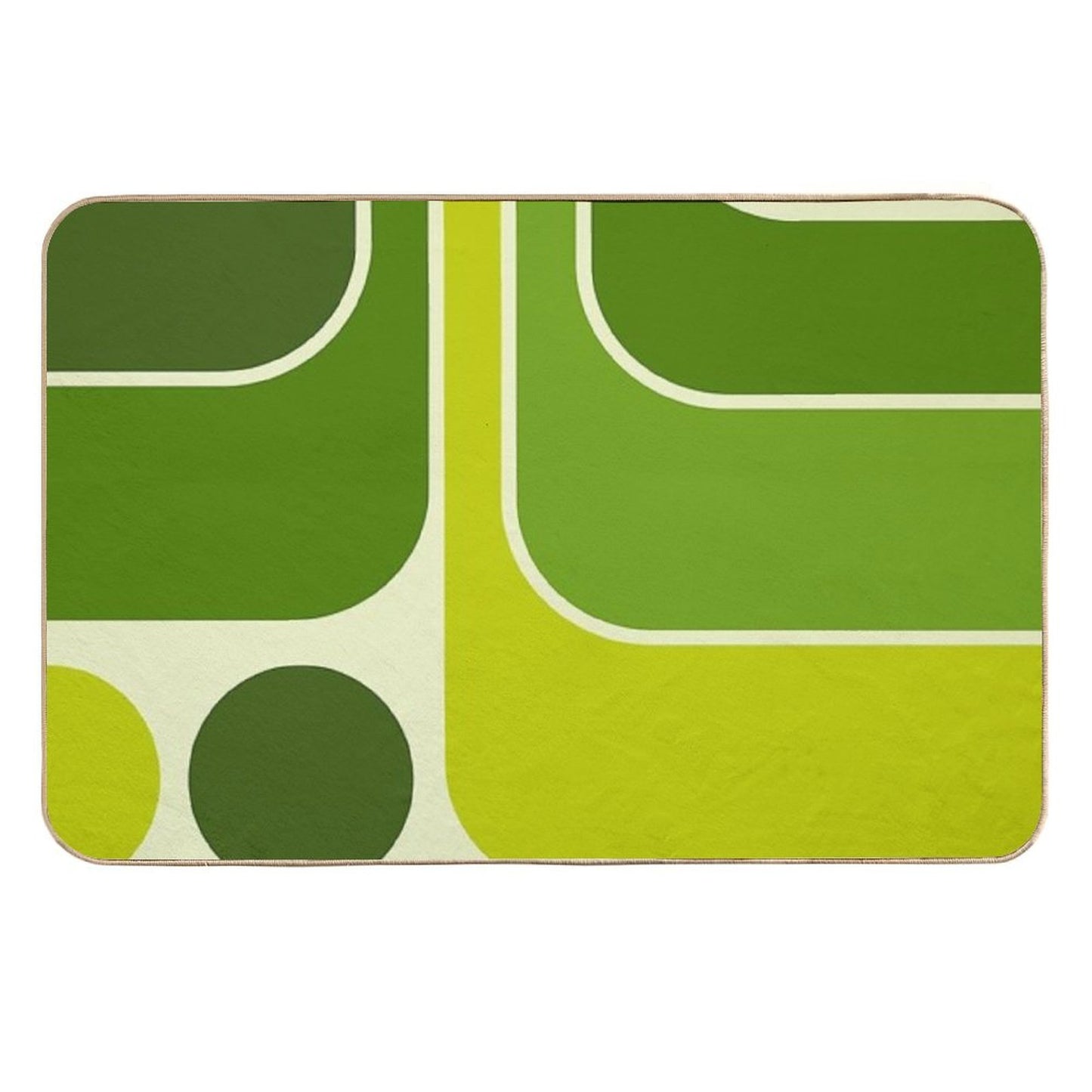 Retro Geometric Design 631 Anti-Trip Bath Mat