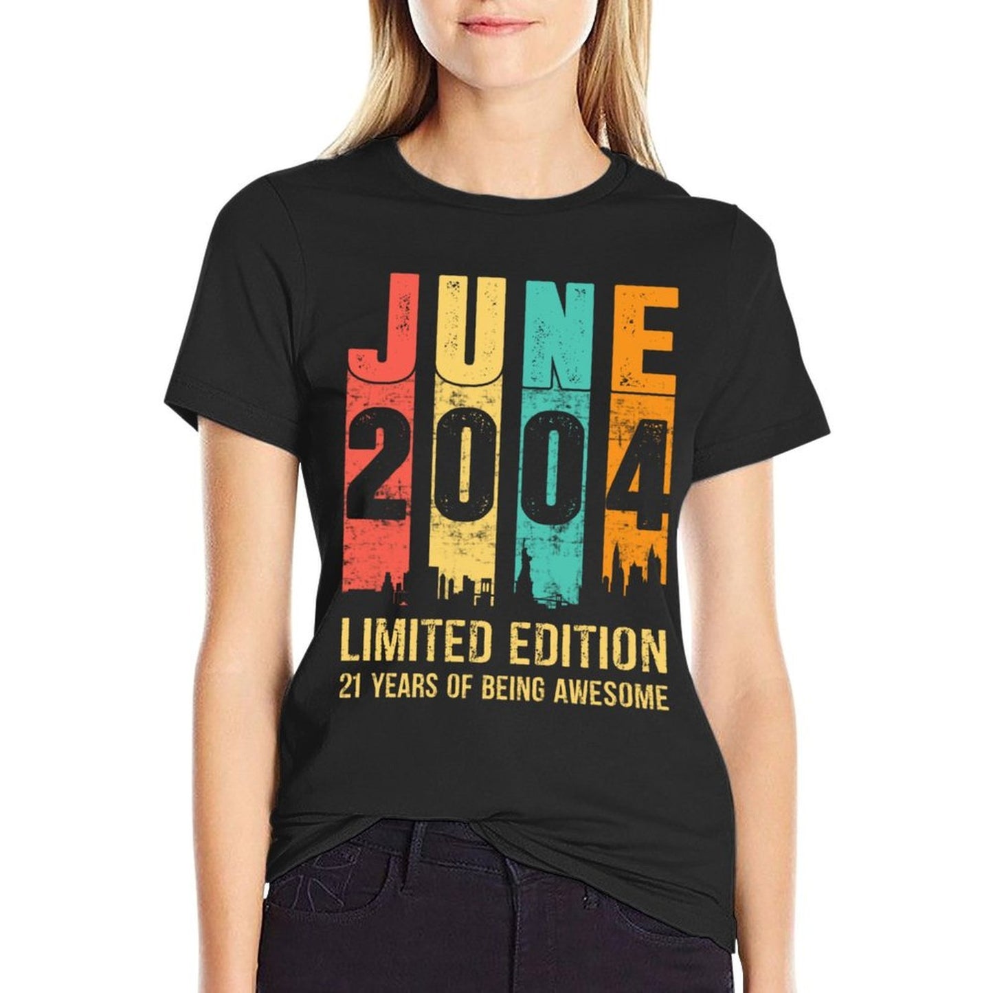 Vintage June 2004 21 Years Old 21st Birthday For Men Women Breathable T-Shirt