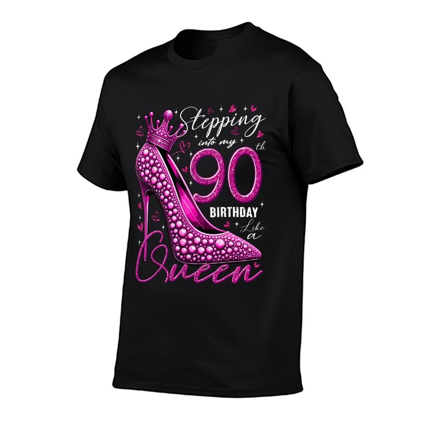 90 Year Old Gifts High Heels Stepping Into My 90th Birthday Cotton T-Shirt