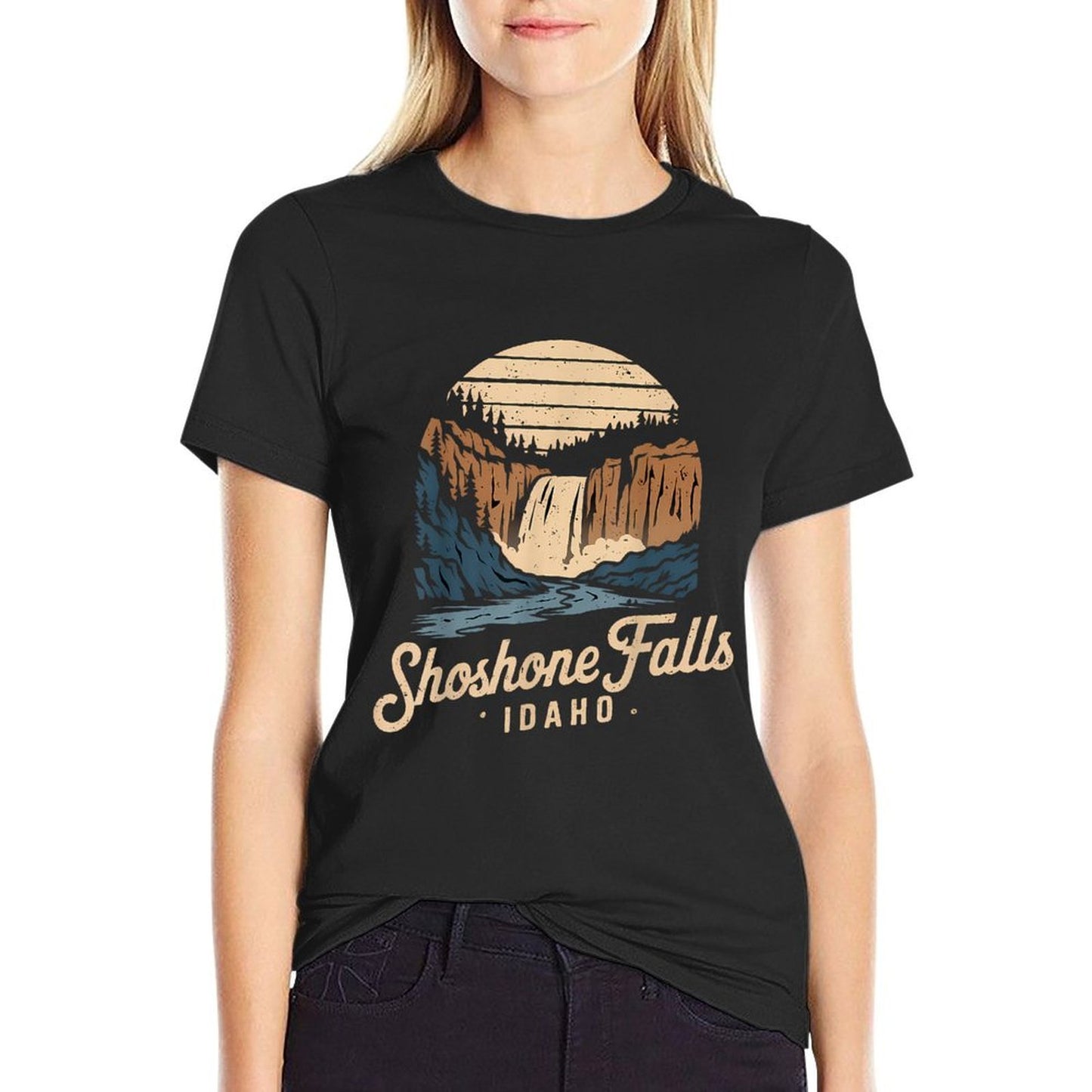 Vintage Shoshone Falls Idaho Waterfalls Hiking Souvenir Quick-drying T-Shirt