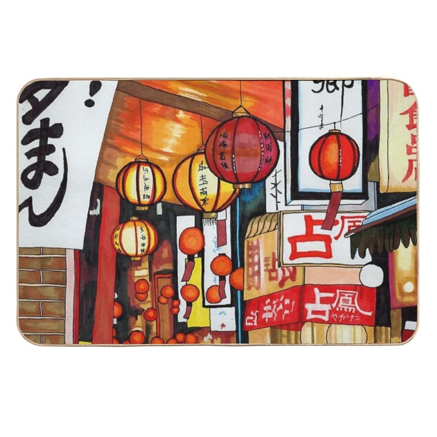 Street Lanterns Repositionable Bath Mat