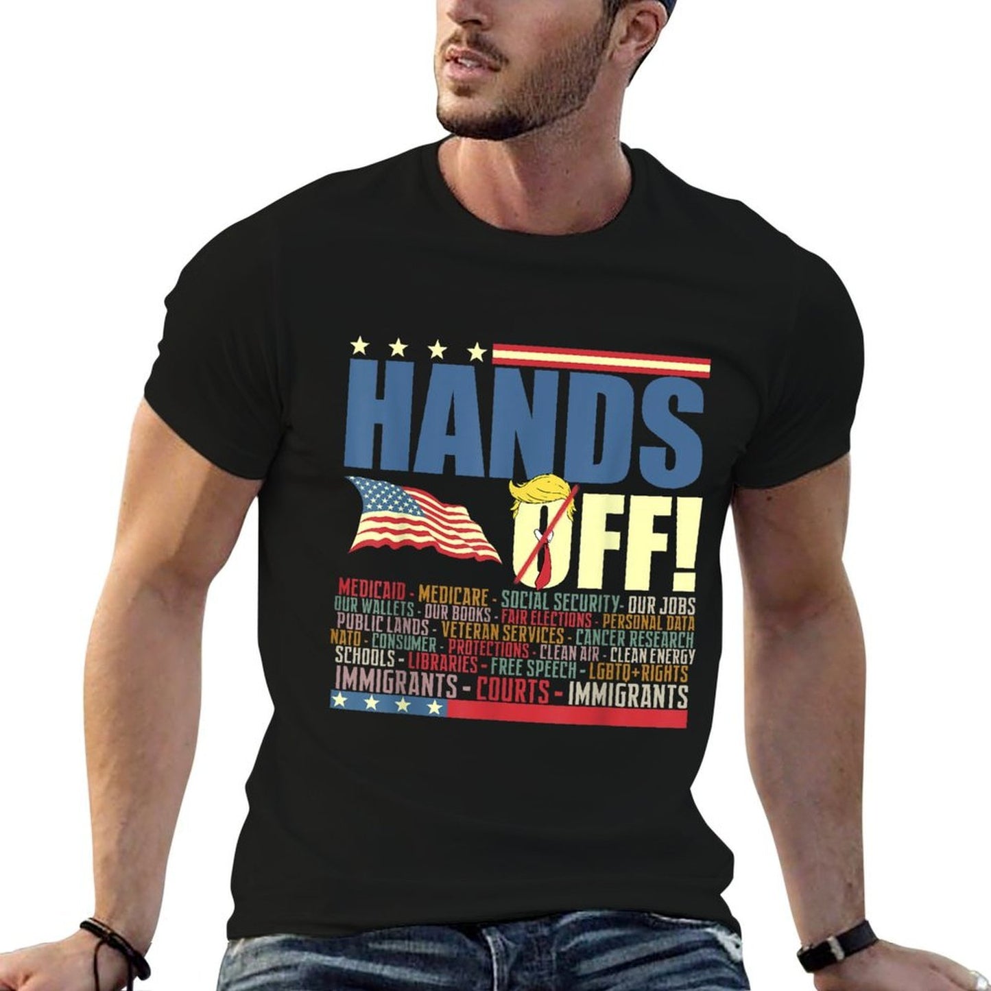 Resist Hands Off Protest Anti Trump Trendy Pattern T-Shirt