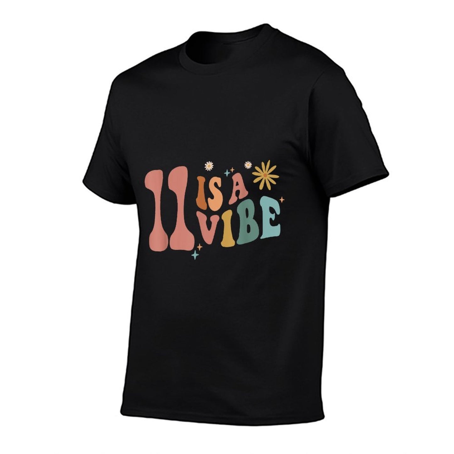 11 Is A Vibe Girls 11th Birthday Eleven Pink Boho Hippie High-quality Stitching T-Shirt