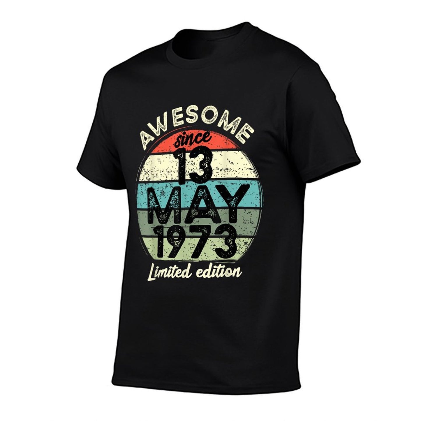 50 Year Old Birthday 13 May 1973 50th Birthday Heathered Texture T-Shirt