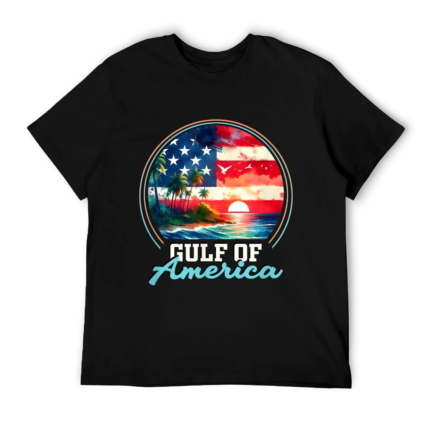 Gulf Of USA America Retro Vintage Beach Stretchy T-Shirt