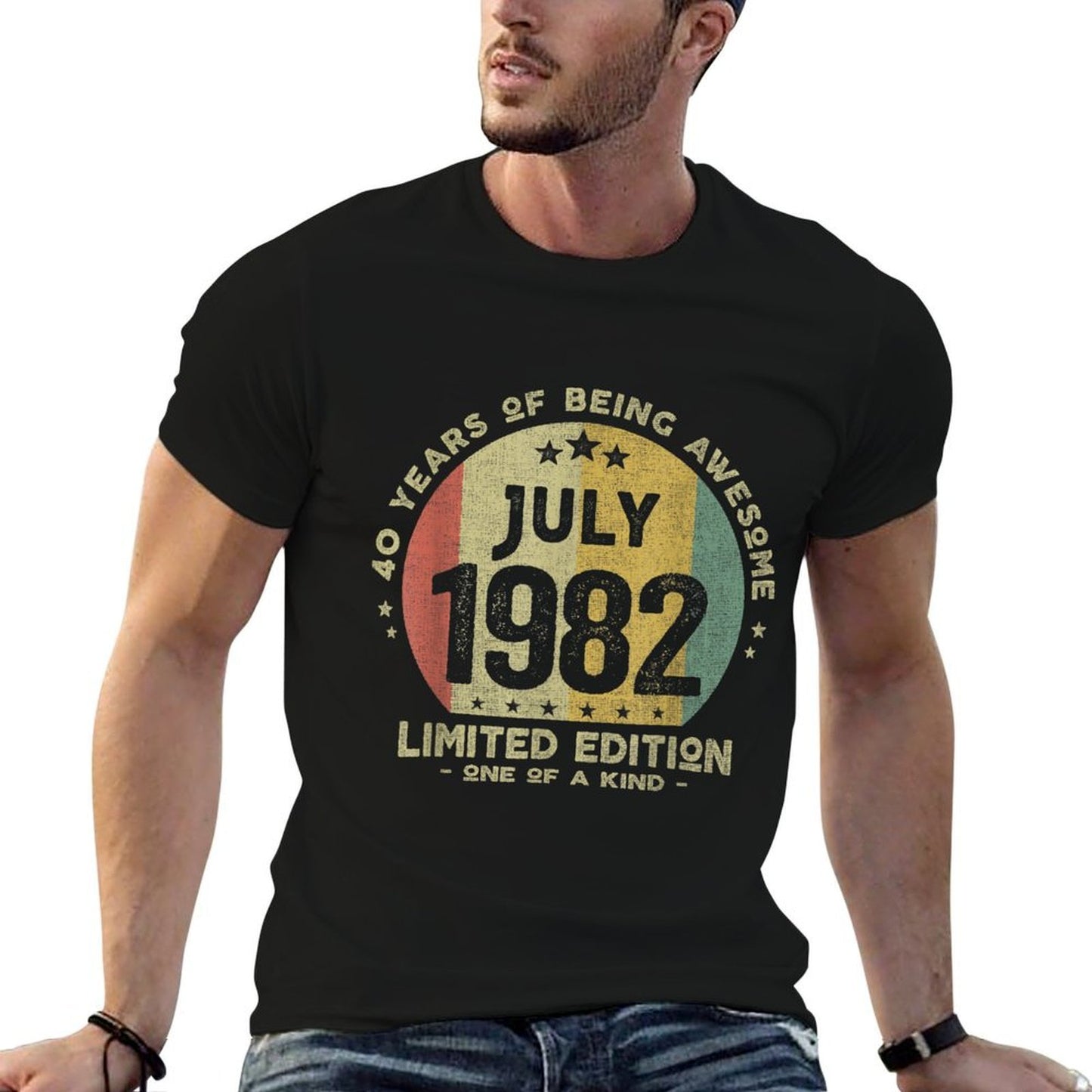 40 Years Old July 1982 Limited Edition 40th Birthday Summer-ready Fabric T-Shirt