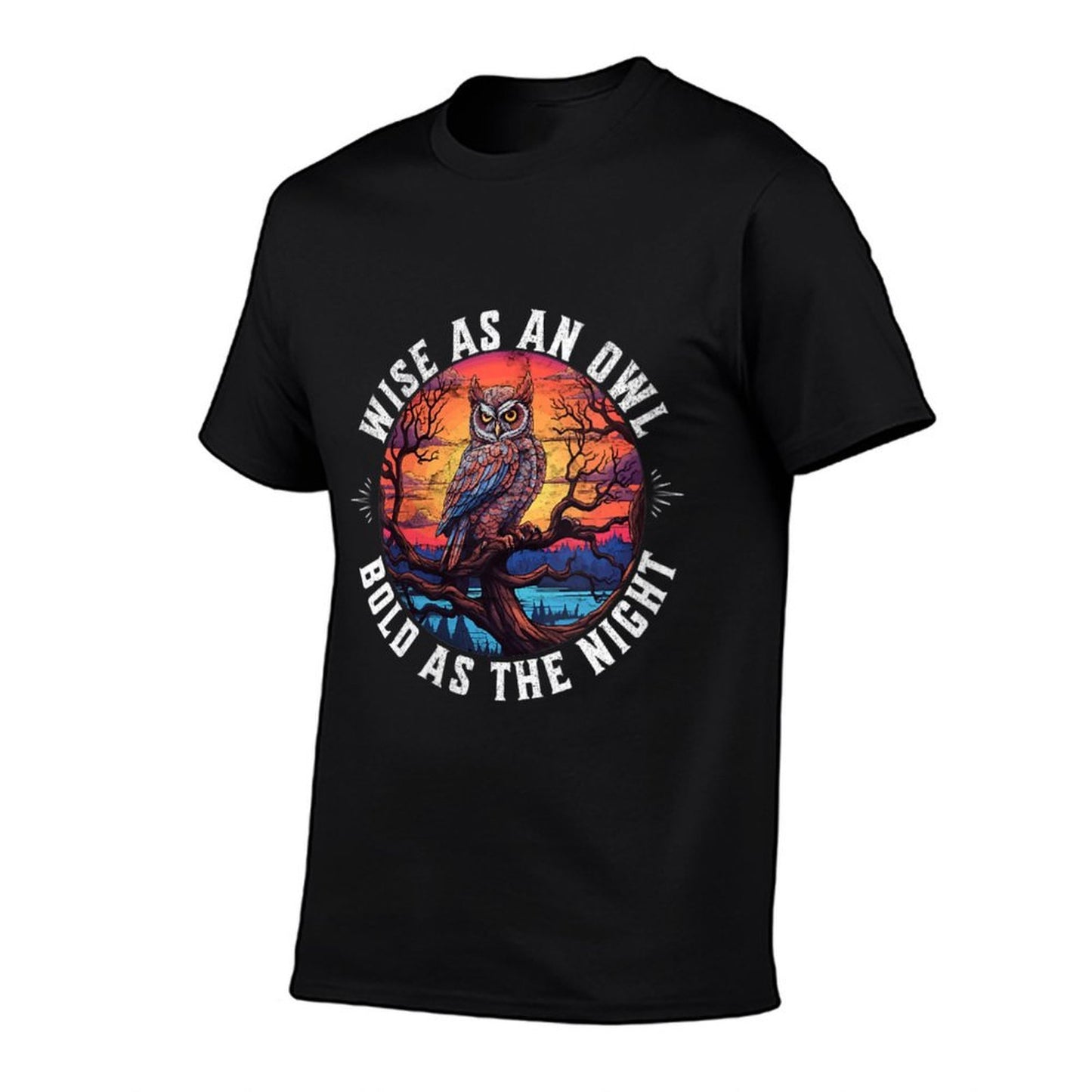 Womens Wise As An Owl Bold As The Night Majestic Twilight Wisdom Moisture-wicking T-Shirt
