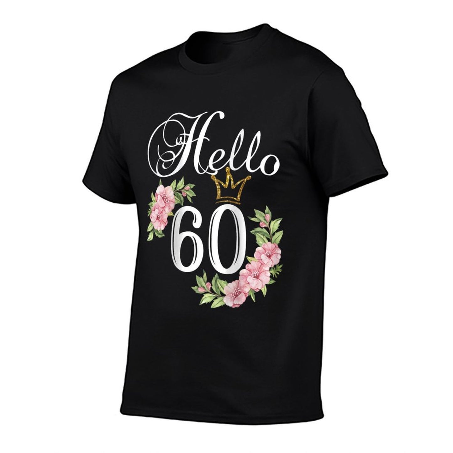 Womens Hello 60 with Flowers & Crown 60th Birthday Raglan Baseball Soft T-Shirt