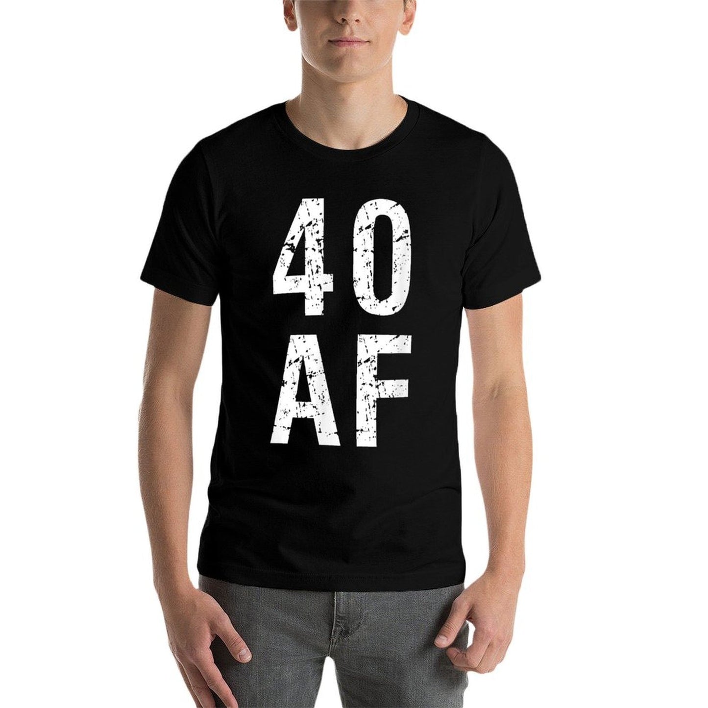 40 AF T - Funny 40th Birthday Present Heathered Texture T-Shirt
