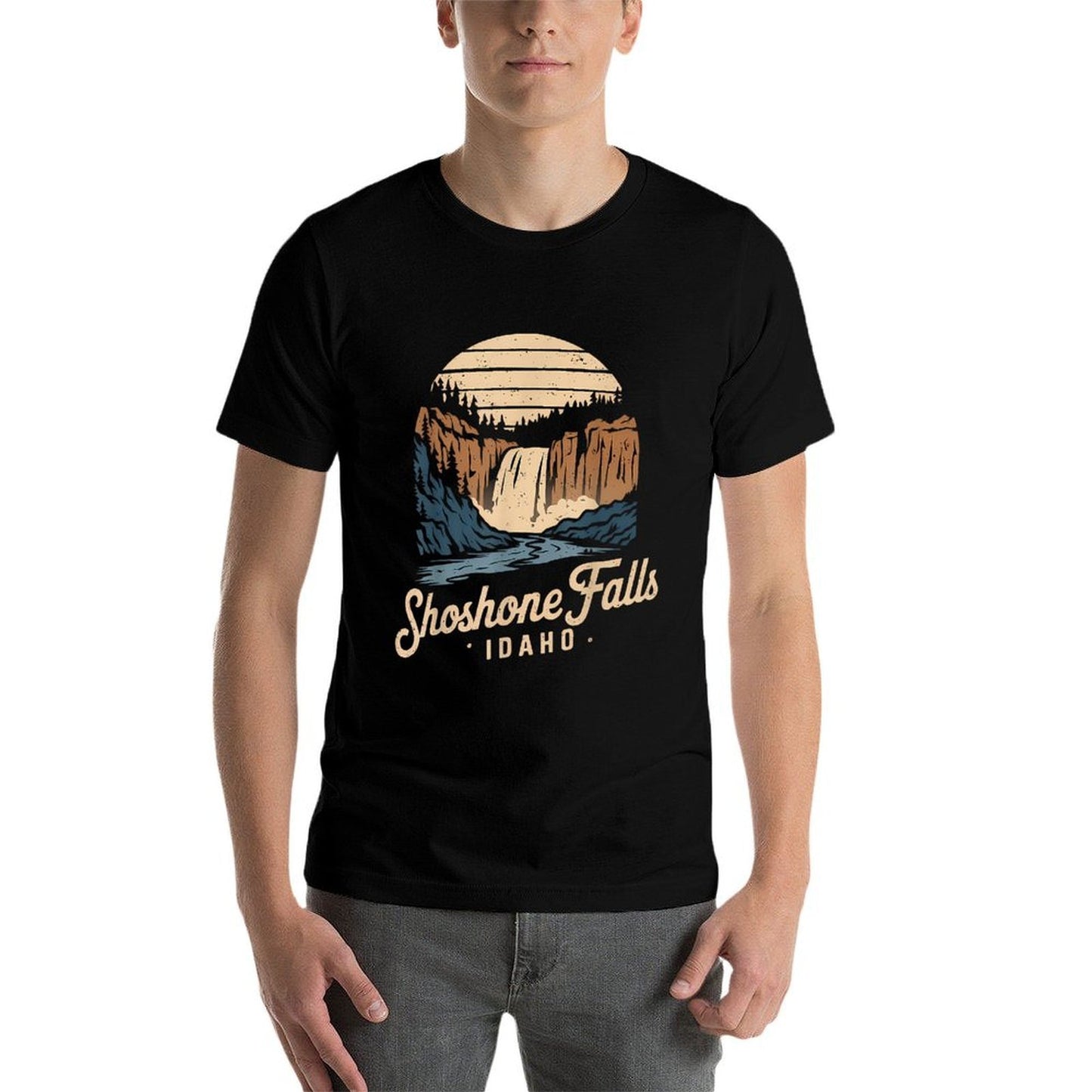 Vintage Shoshone Falls Idaho Waterfalls Hiking Souvenir Quick-drying T-Shirt