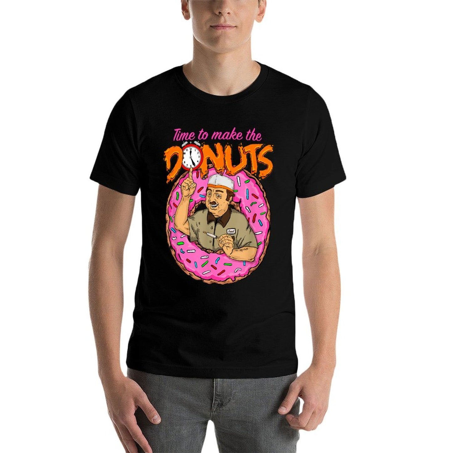 Time To Make The Donuts - Funny Vintage Retro 80's Humor Tee Tagless Design T-Shirt