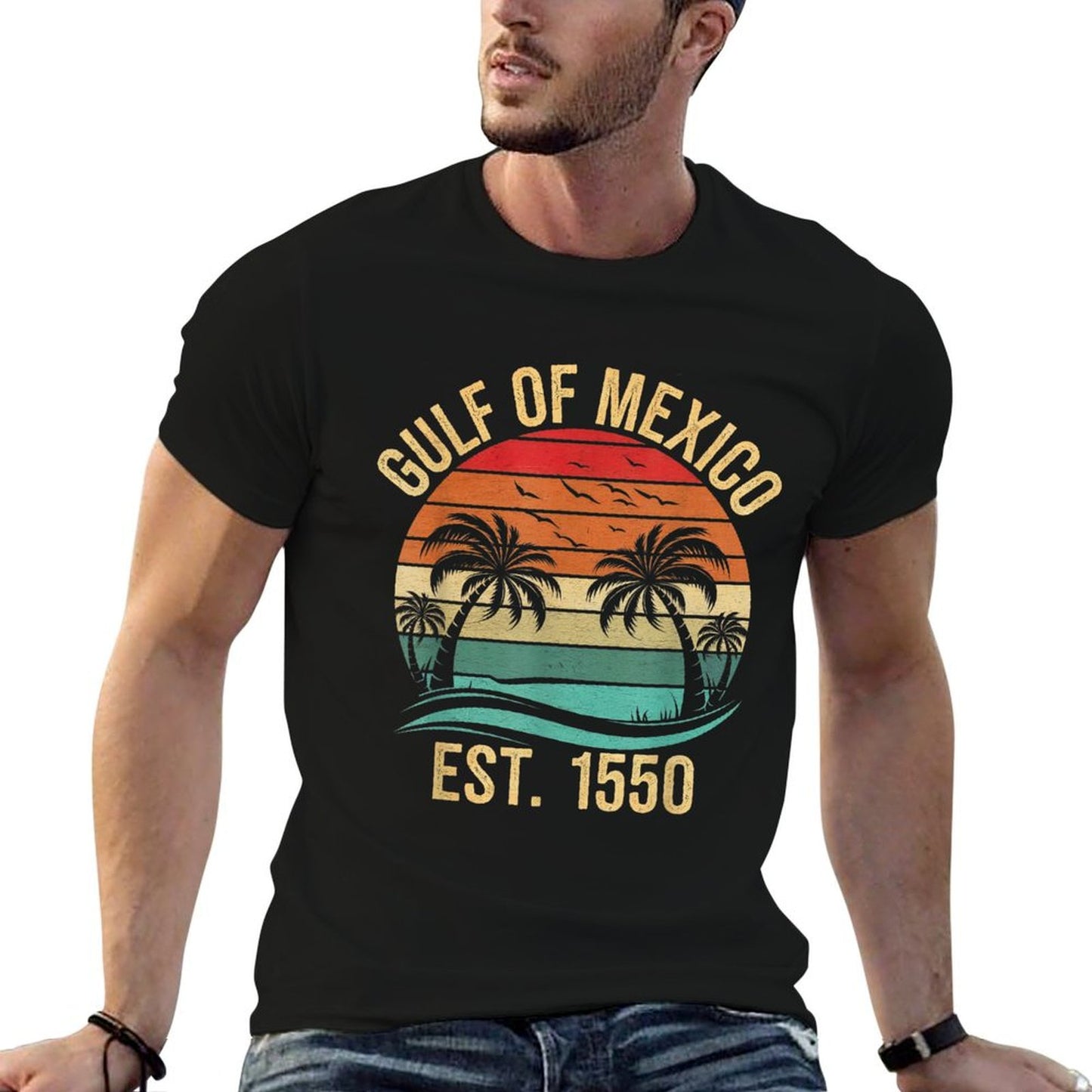 Gulf of Mexico Women Est 1550 Retro Vintage Beach Eco-friendly Material T-Shirt