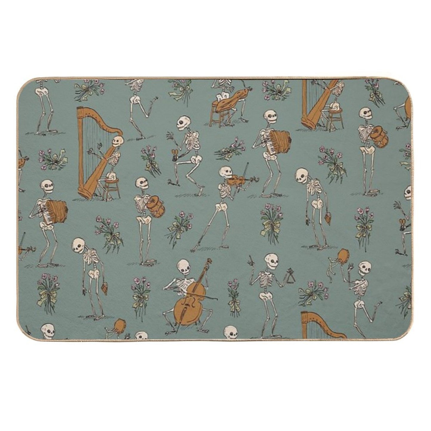 Skeleton Orchestra Rapid-Drying Bath Mat