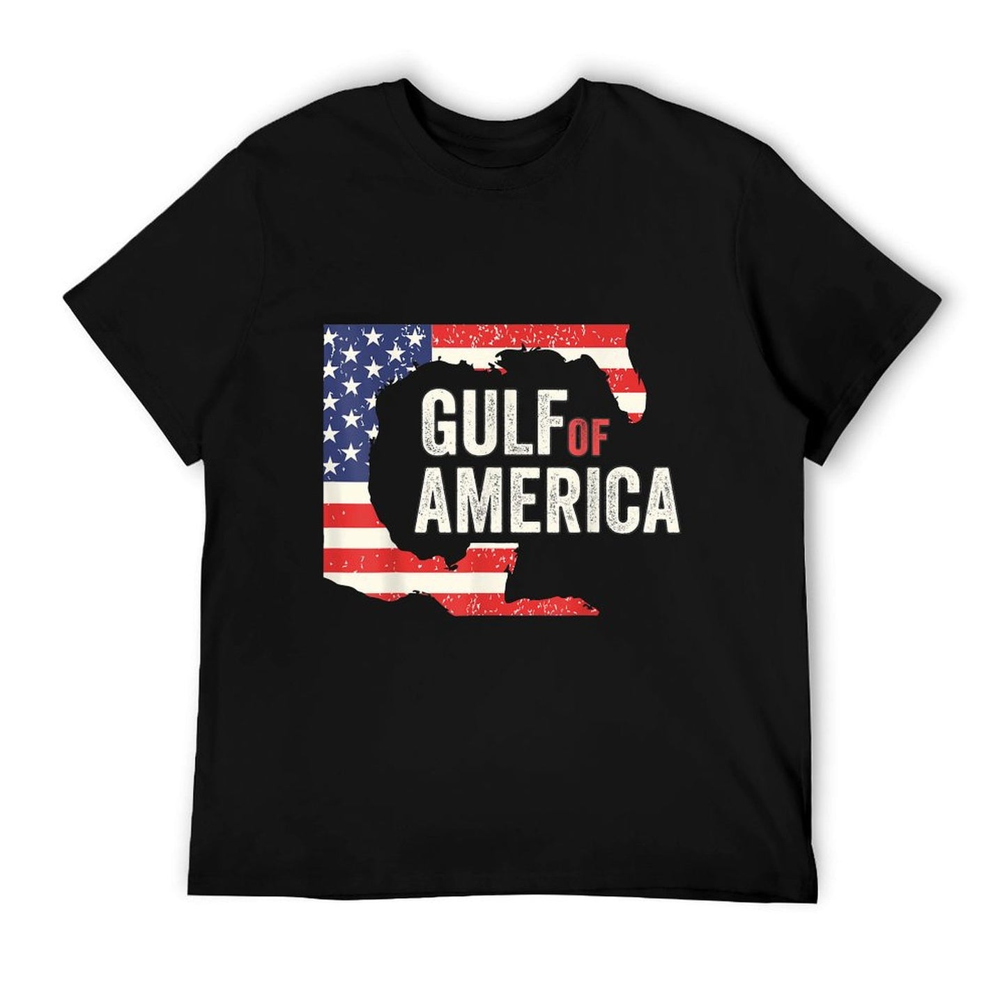 Gulf of USA America Funny Gulf of Mexico USA Flag Map July 4 Oversized Silhouette T-Shirt
