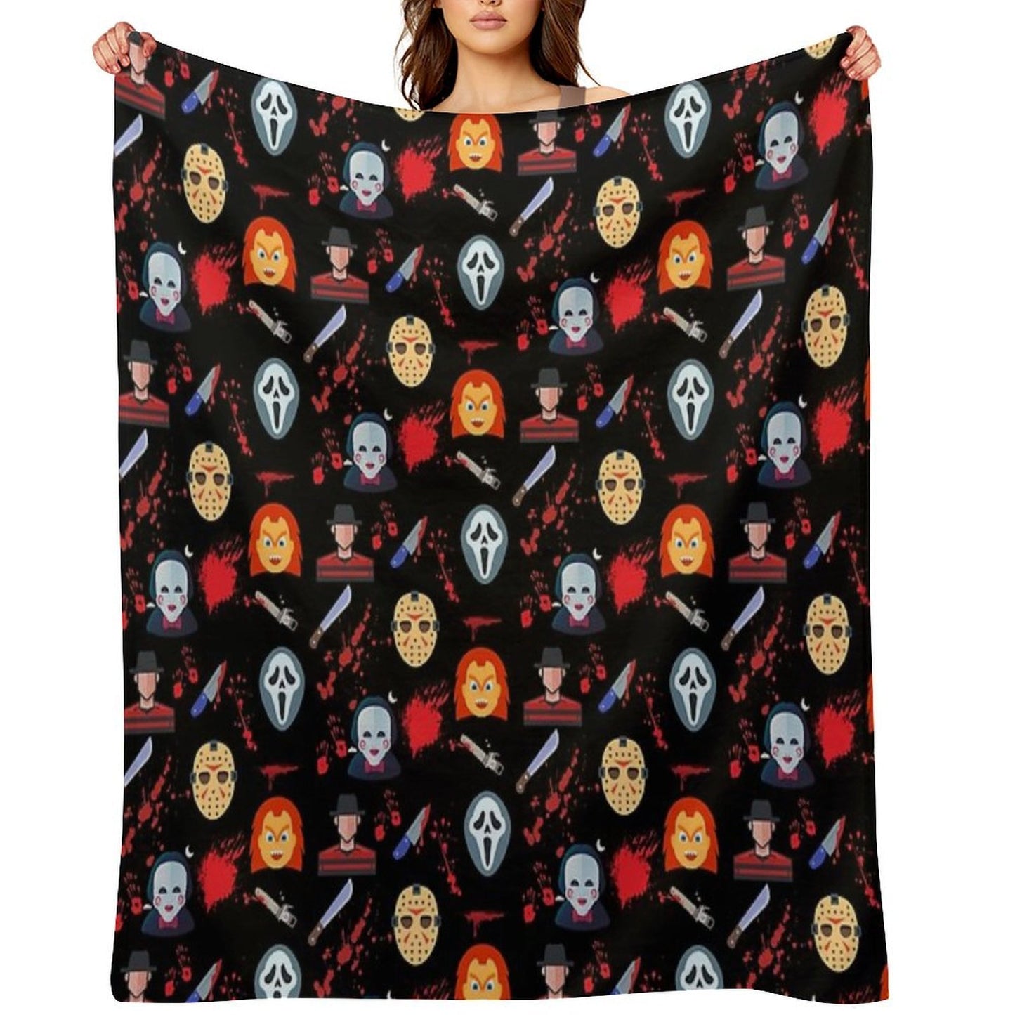 Legends Of Horror - Slasher Edition Wrinkle-free Throw Blanket
