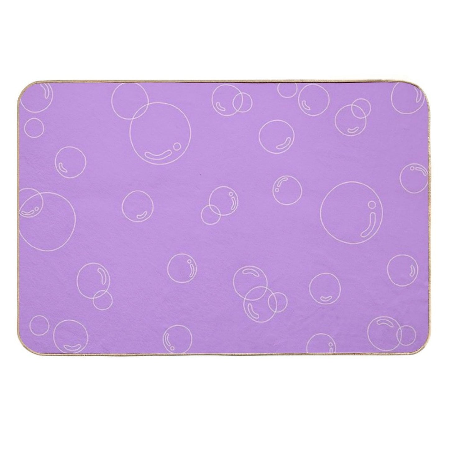Bubbly White Art Print Easy To Clean Bath Mat