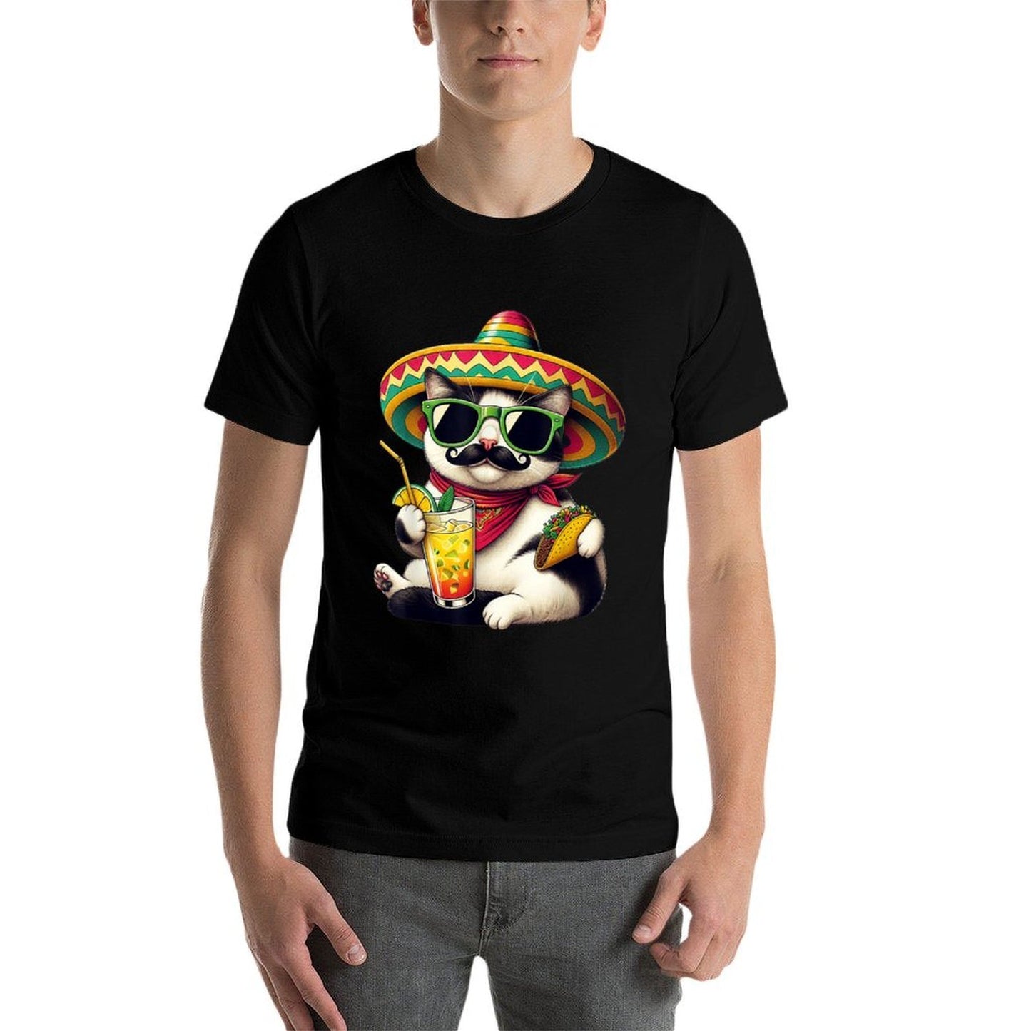 Funny Cinco De Mayo Cat Lovers Tacos Fiesta Humor Funny Meow Moisture-wicking T-Shirt