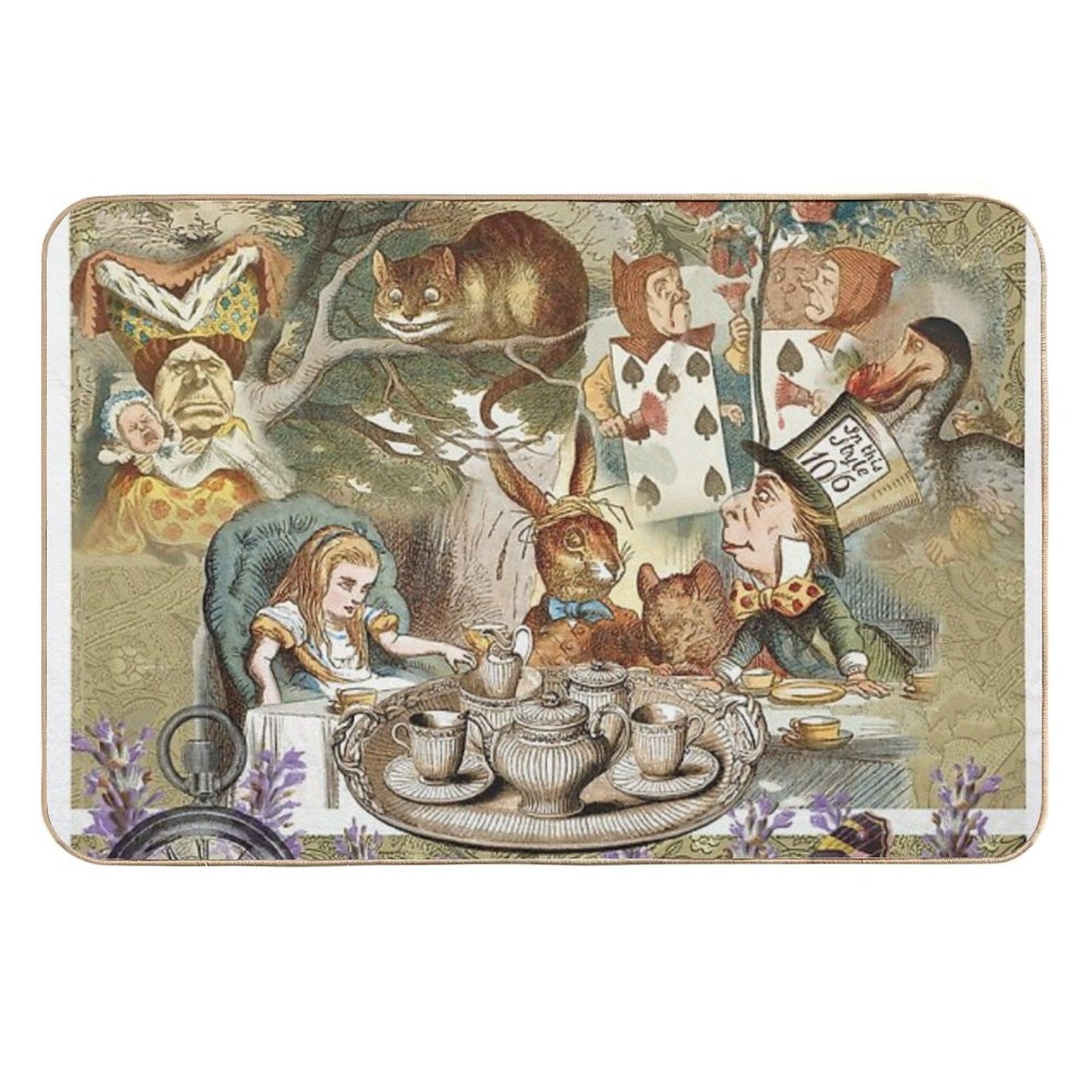Alice in Wonderland Tea Party Non-Slip Bath Mat