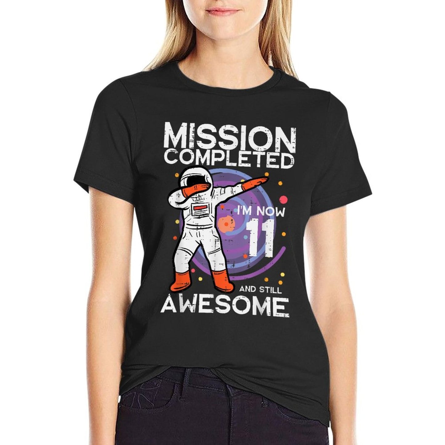 11th Birthday Astronaut Dab Mission Completed 11 Bday Boys Relaxed-fit T-Shirt