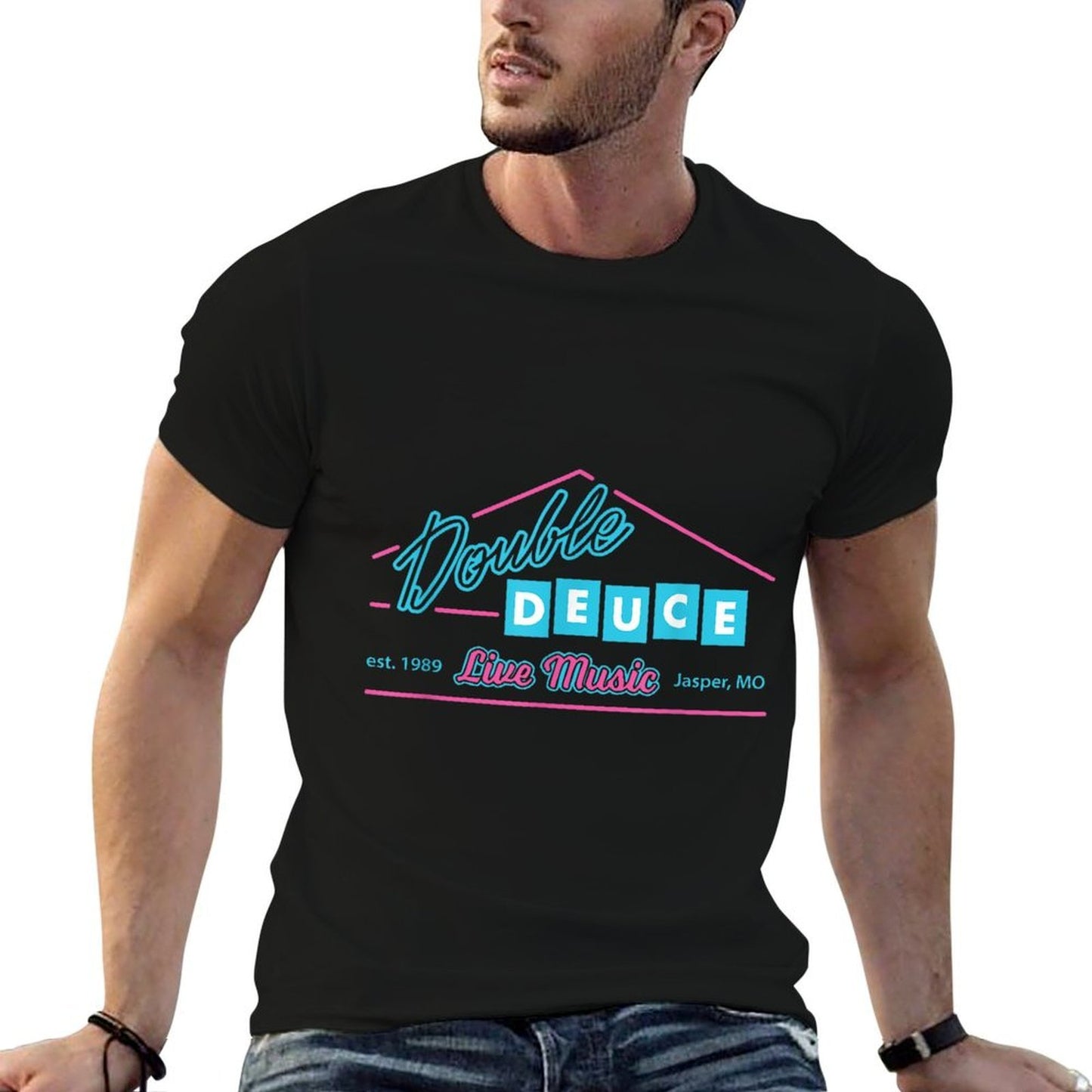 Double Funny Deuce Retro 80s Oversized Silhouette T-Shirt