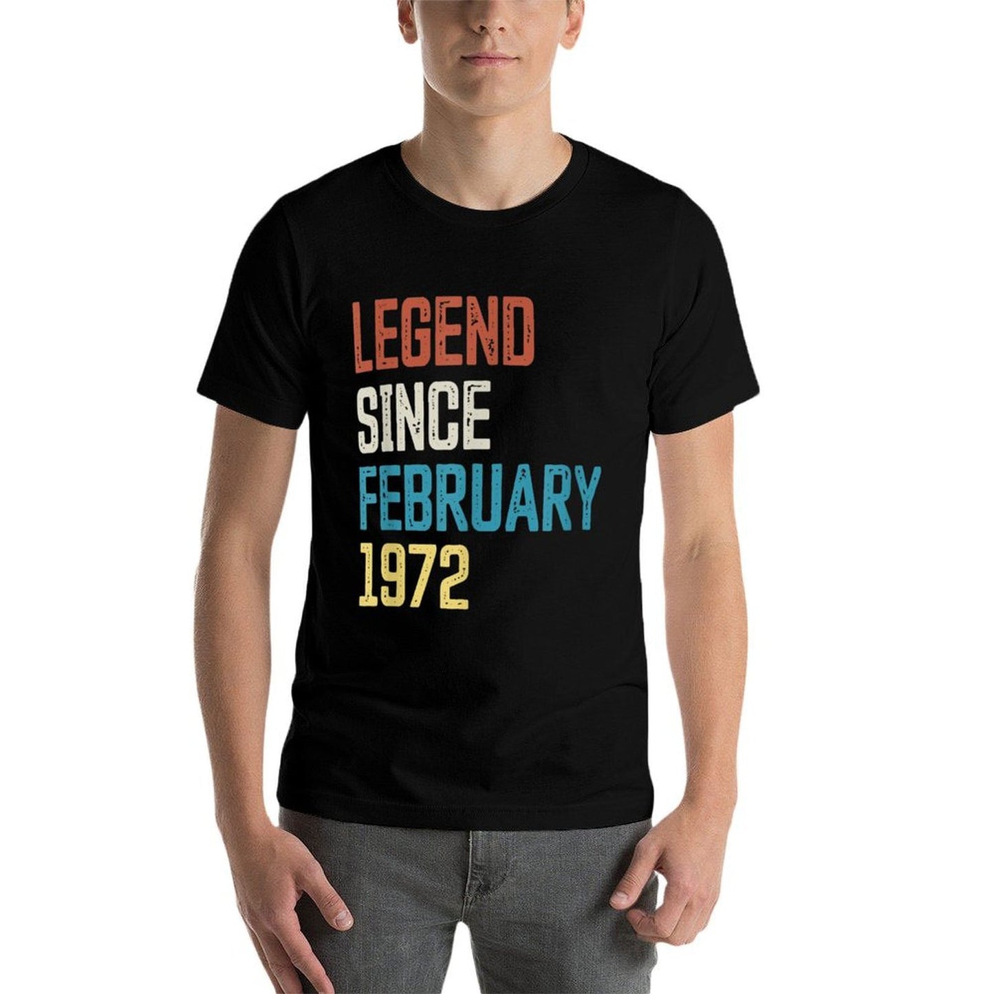 50th Birthday Vintage Born in February 1972 Birthday Graphic-printed T-Shirt