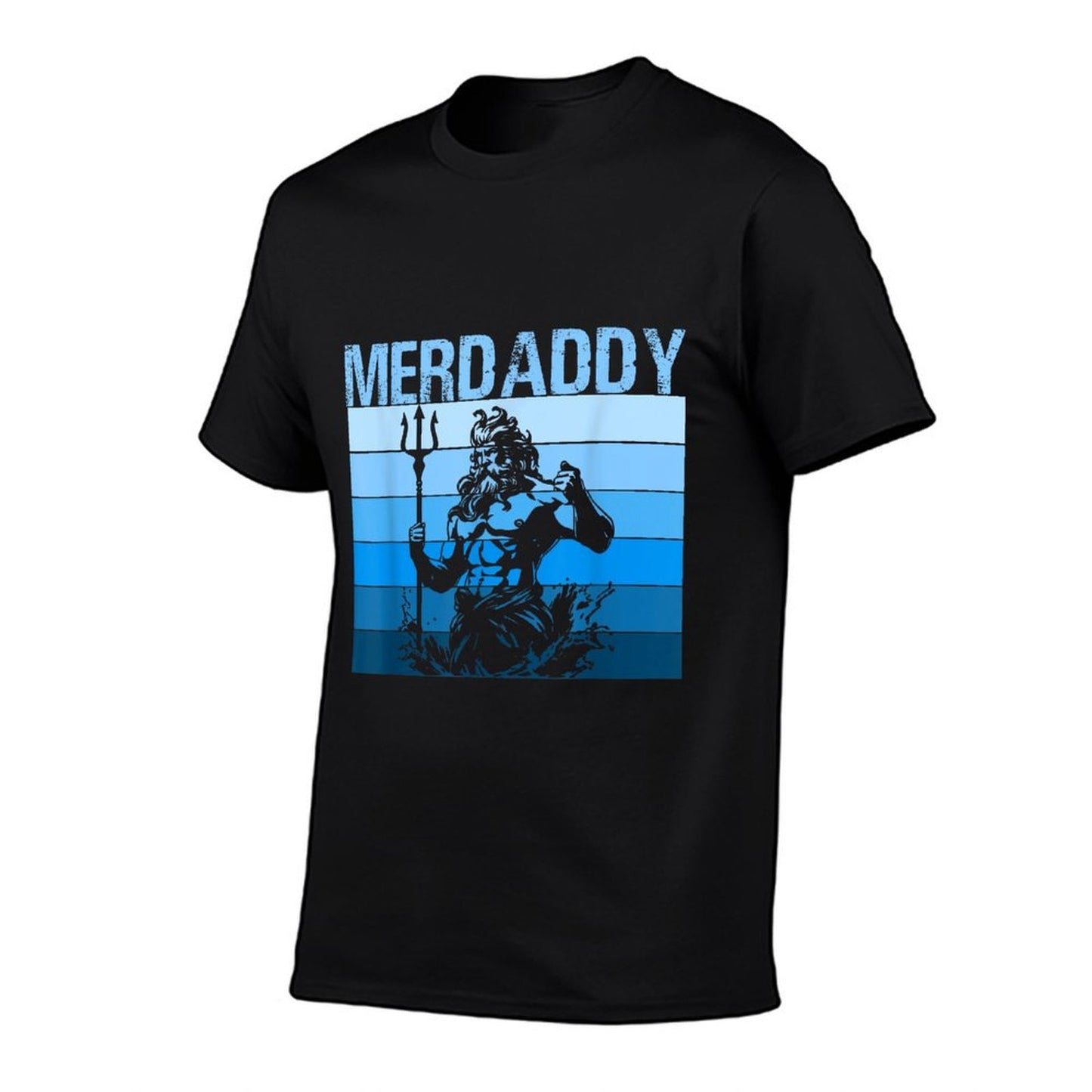 Merdaddy Mermaid Security Merman Daddy Fathers Day Swimmer Oversized Silhouette T-Shirt