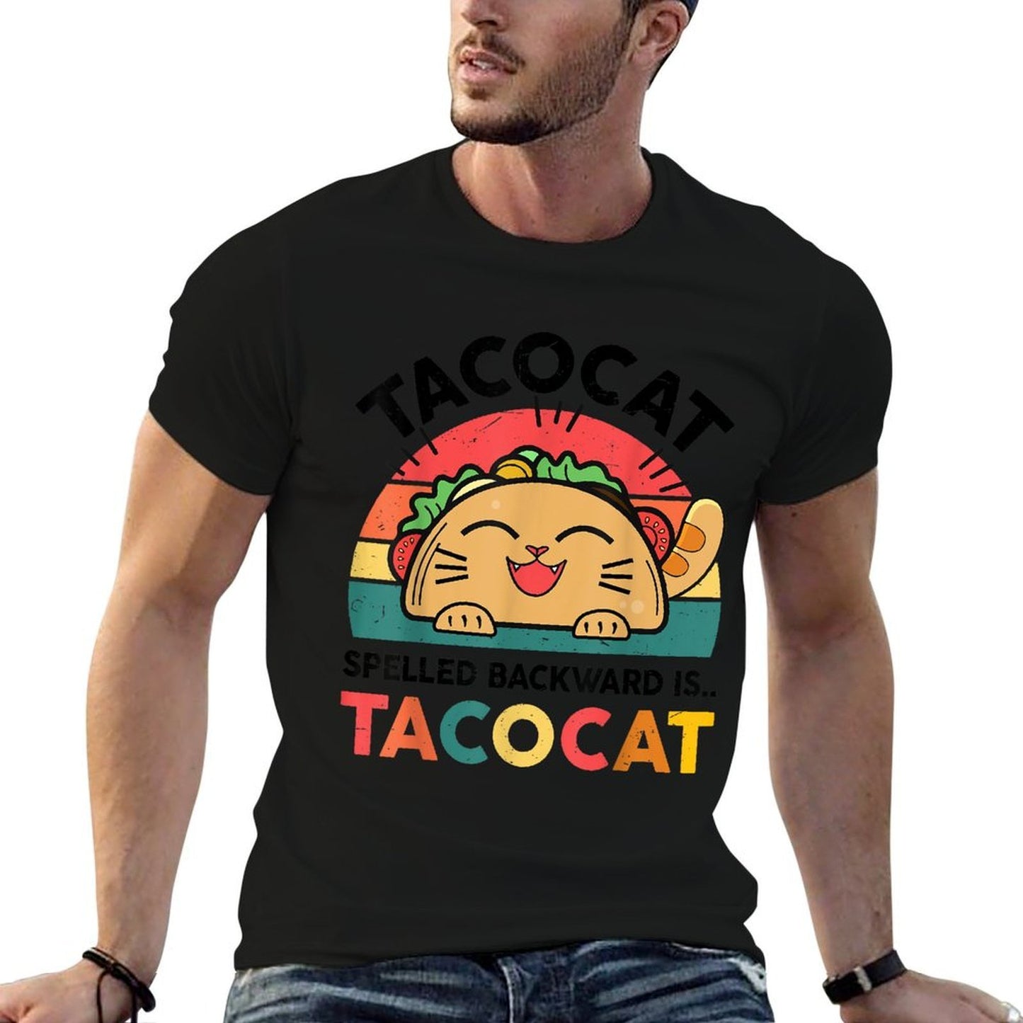 Taco Cat-Shirt Boy Spelled Backward Mexican Tuesday Funny Tagless Design T-Shirt