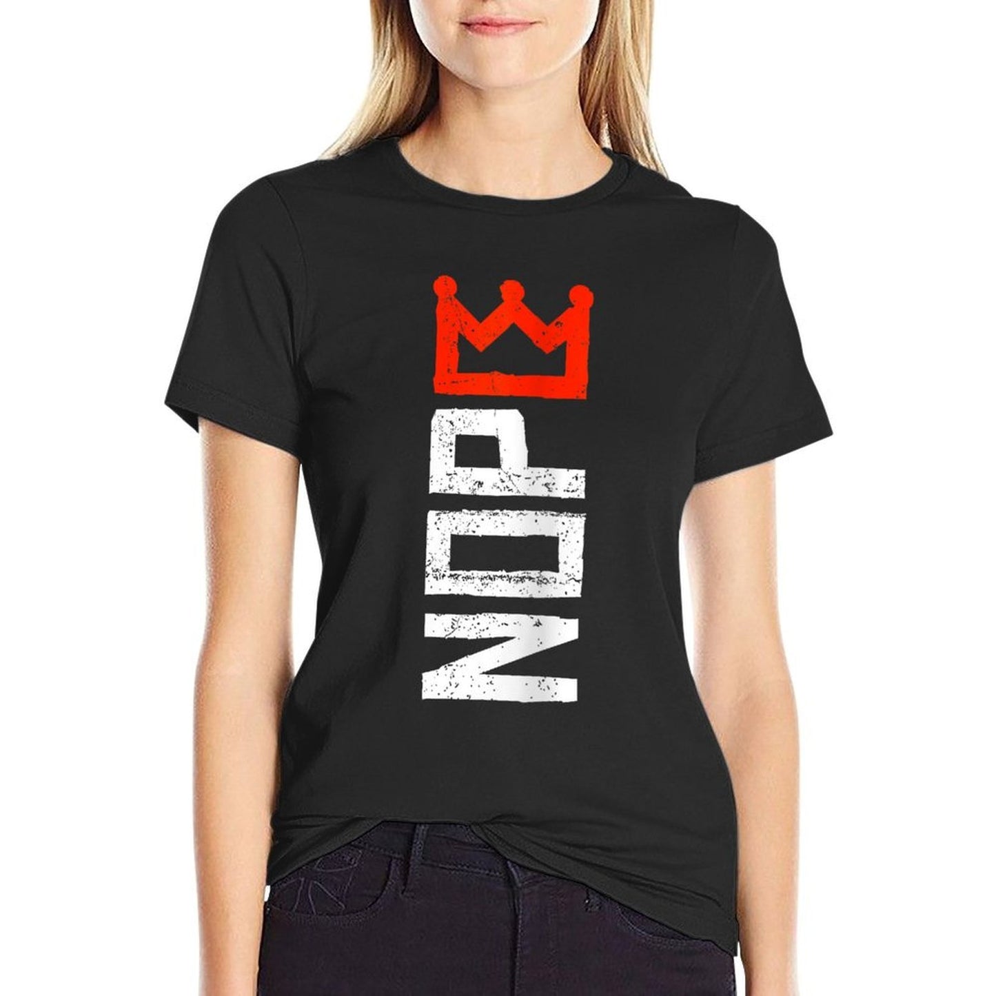 Womens No Kings Protest Sign Vertical Tagless Design T-Shirt