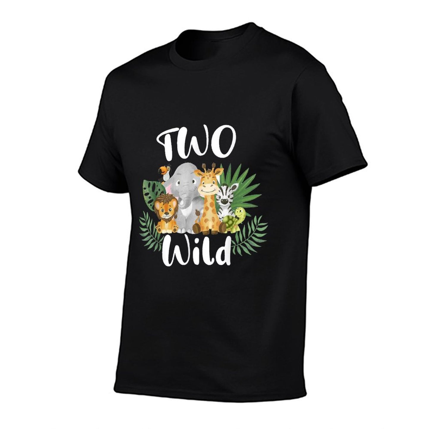 Kids Two Wild 2nd Birthday Boy Funny Zoo Animals Son Toddler Fade-proof Color T-Shirt