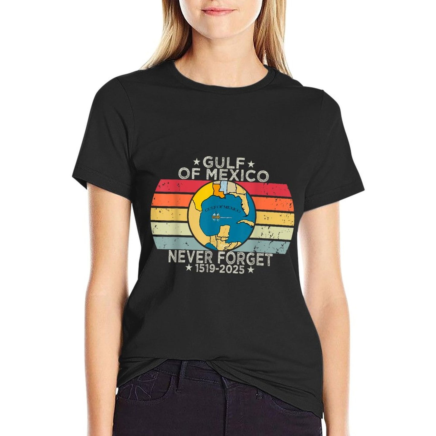 Gulf of USA America Funny Gulf of Mexico July 4th Graphic-printed T-Shirt