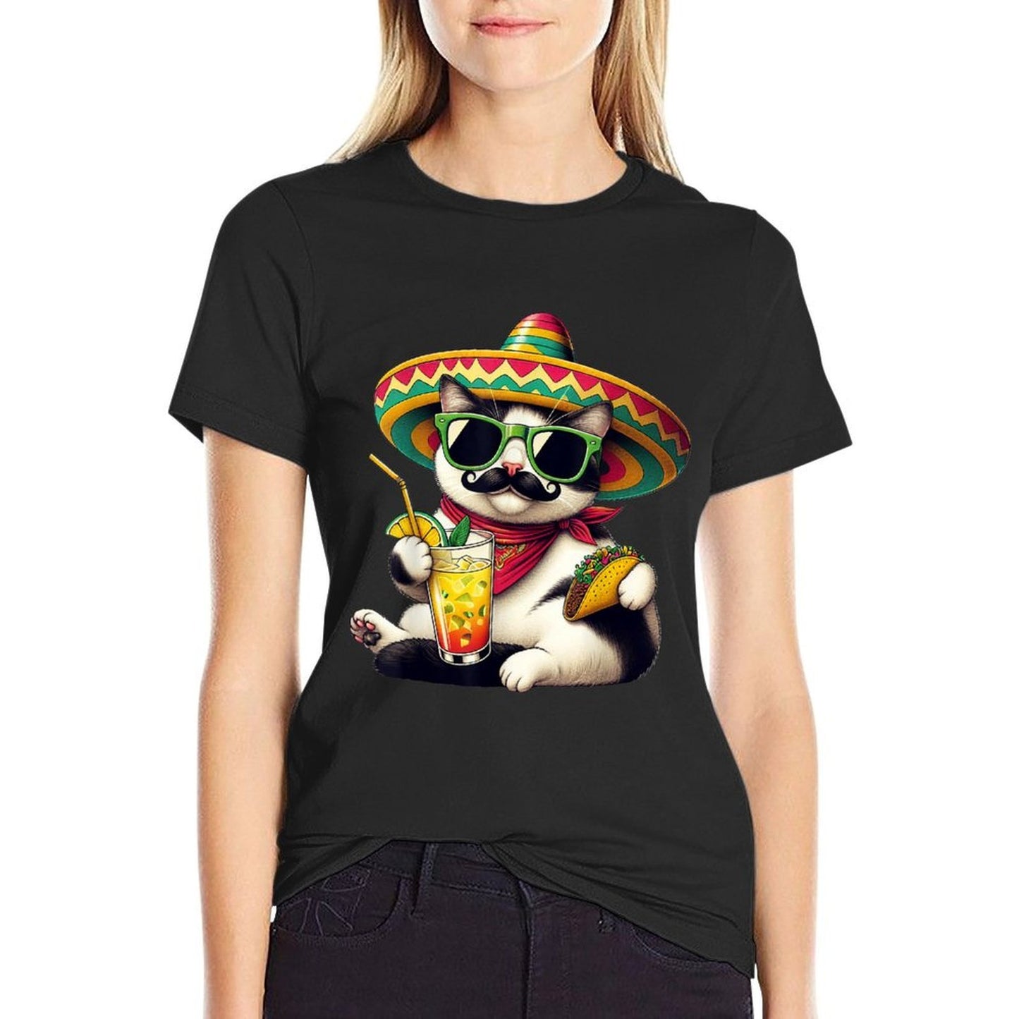 Funny Cinco De Mayo Cat Lovers Tacos Fiesta Humor Funny Meow Moisture-wicking T-Shirt