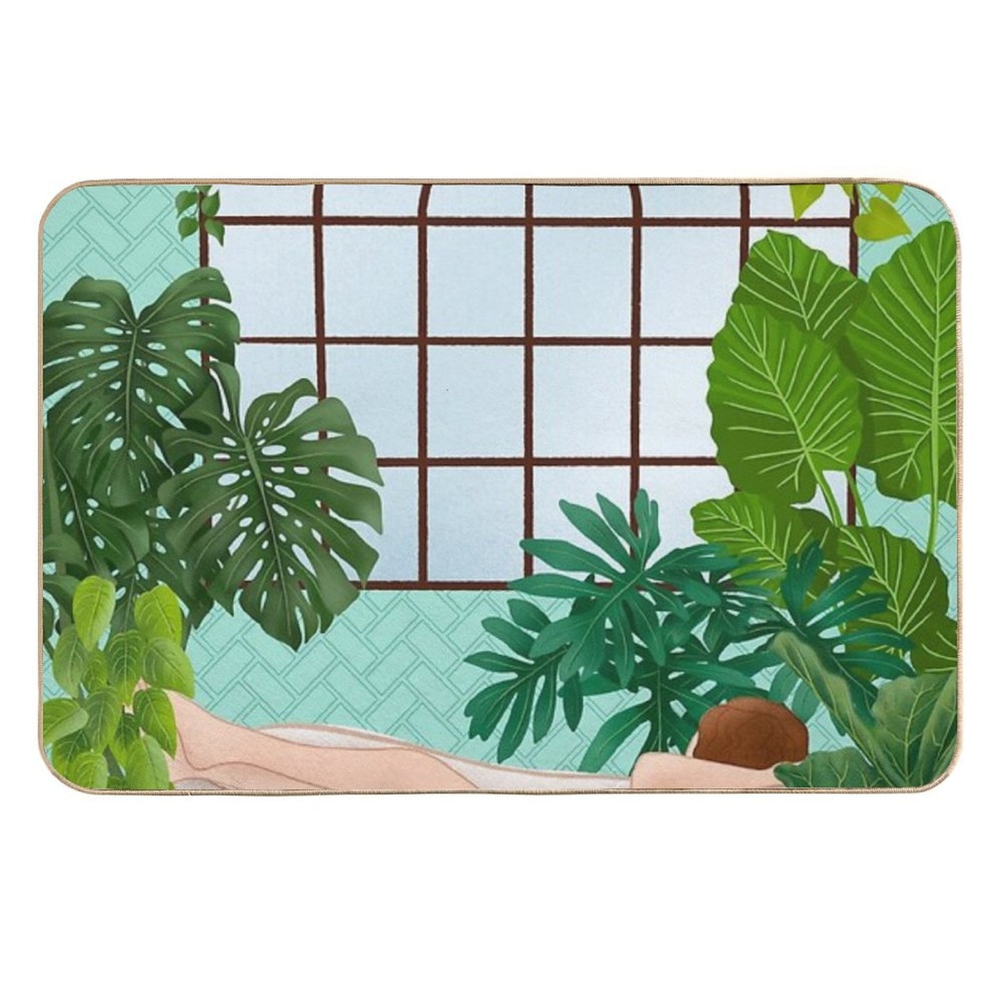Plant Lady In Bathroom Versatile Bath Mat