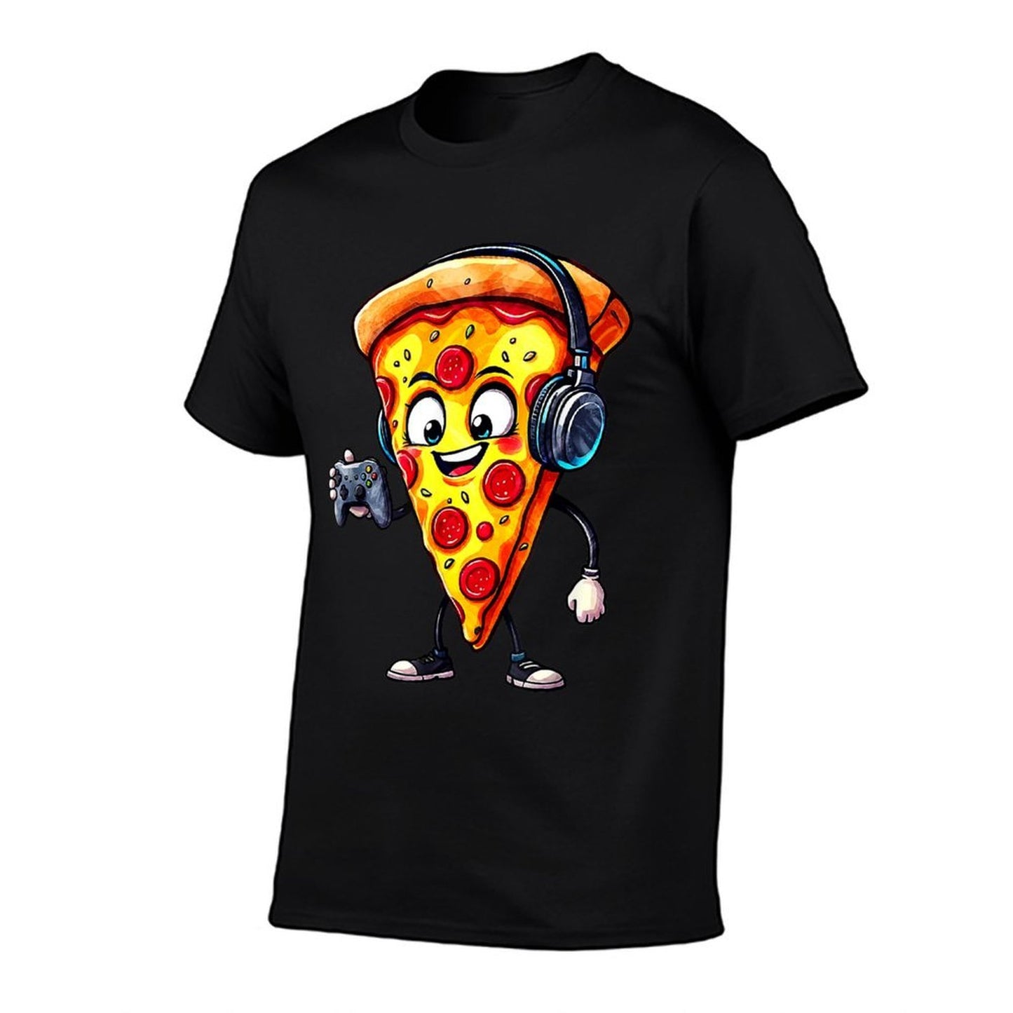 Funny Gamer Pizza Food Video Gaming Men Boys Kids Youthn Quick-drying T-Shirt