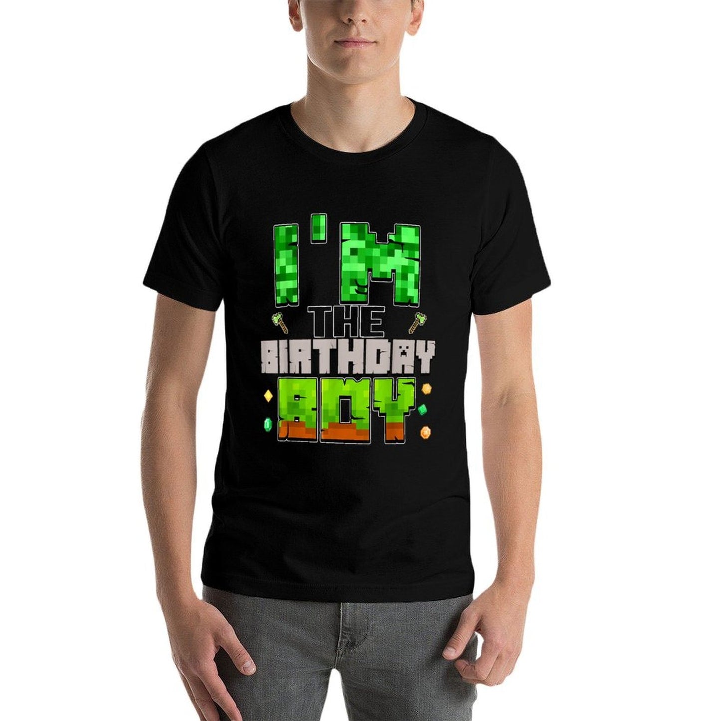 I'm The Birthday Boy Party Video Gamer Pixel Number Eco-friendly Material T-Shirt
