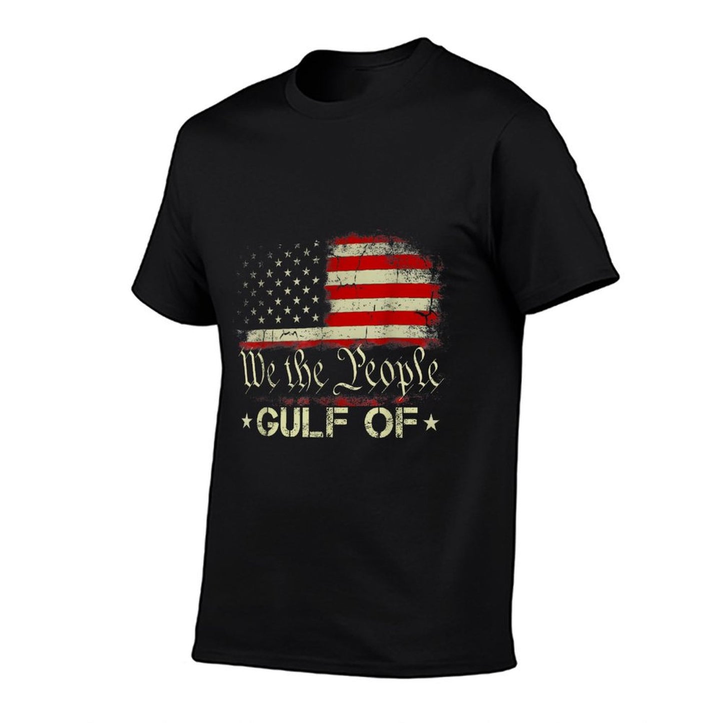 Gulf of USA America Funny Gulf of Mexico USA Flag Map July 4 Heathered Texture T-Shirt