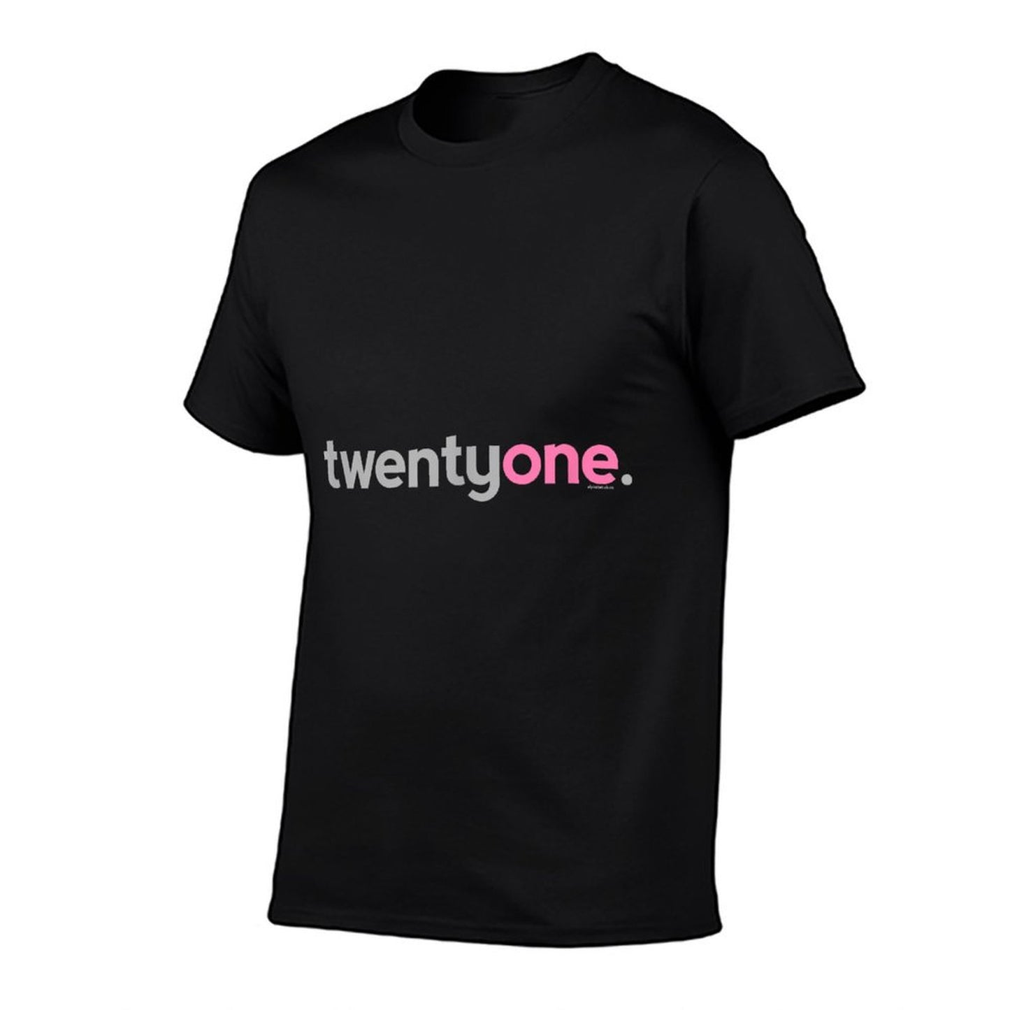 21st Birthday Gift Idea for Her Women Pink Twentyone Rolled Sleeves T-Shirt