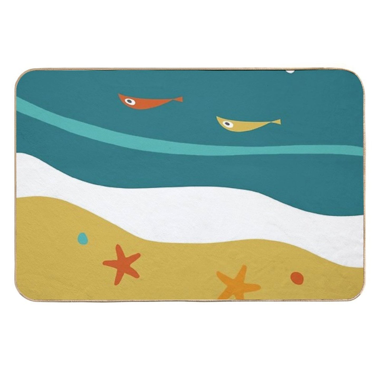 Mid Century Atomic Age Summer Beach Eco-Friendly Bath Mat