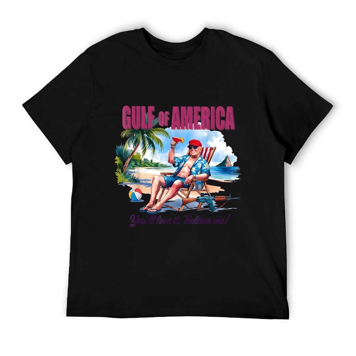 Retro Gulf Of USA America Est 2025 American Flag Gulf Mexico Fade-proof Color T-Shirt