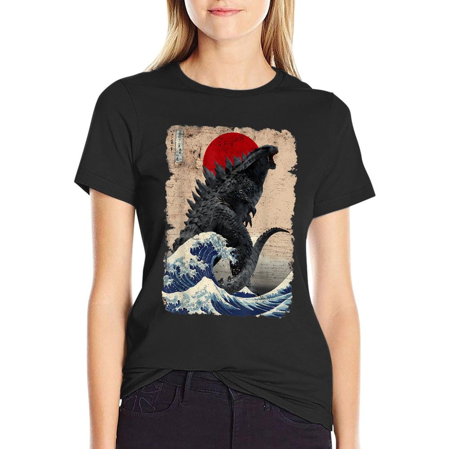Retro Vintage Japanese Art Legendary Rare Kaiju Slim-fit Cut T-Shirt