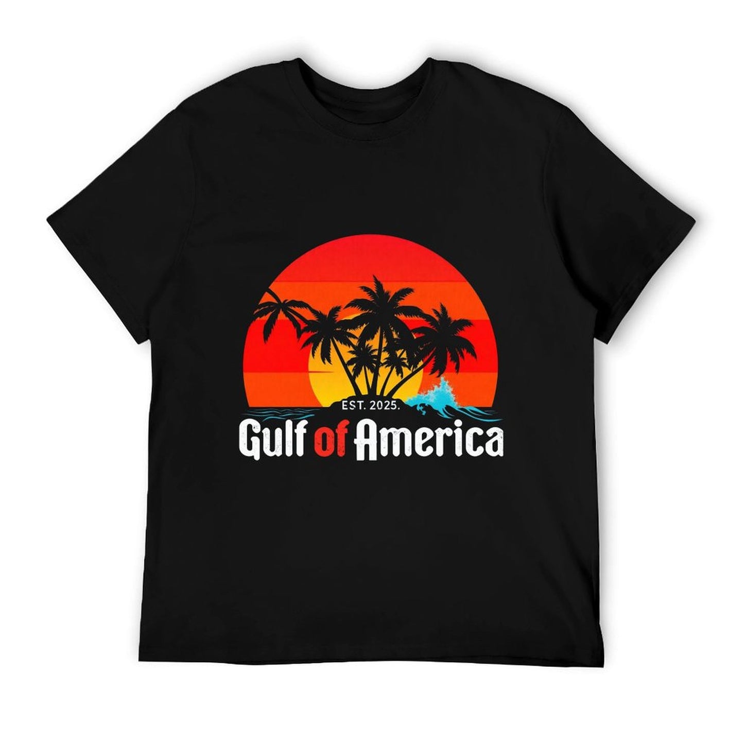 Retro Vintage Gulf Of US America 2025 American Flag Mexico Slim-fit Cut T-Shirt