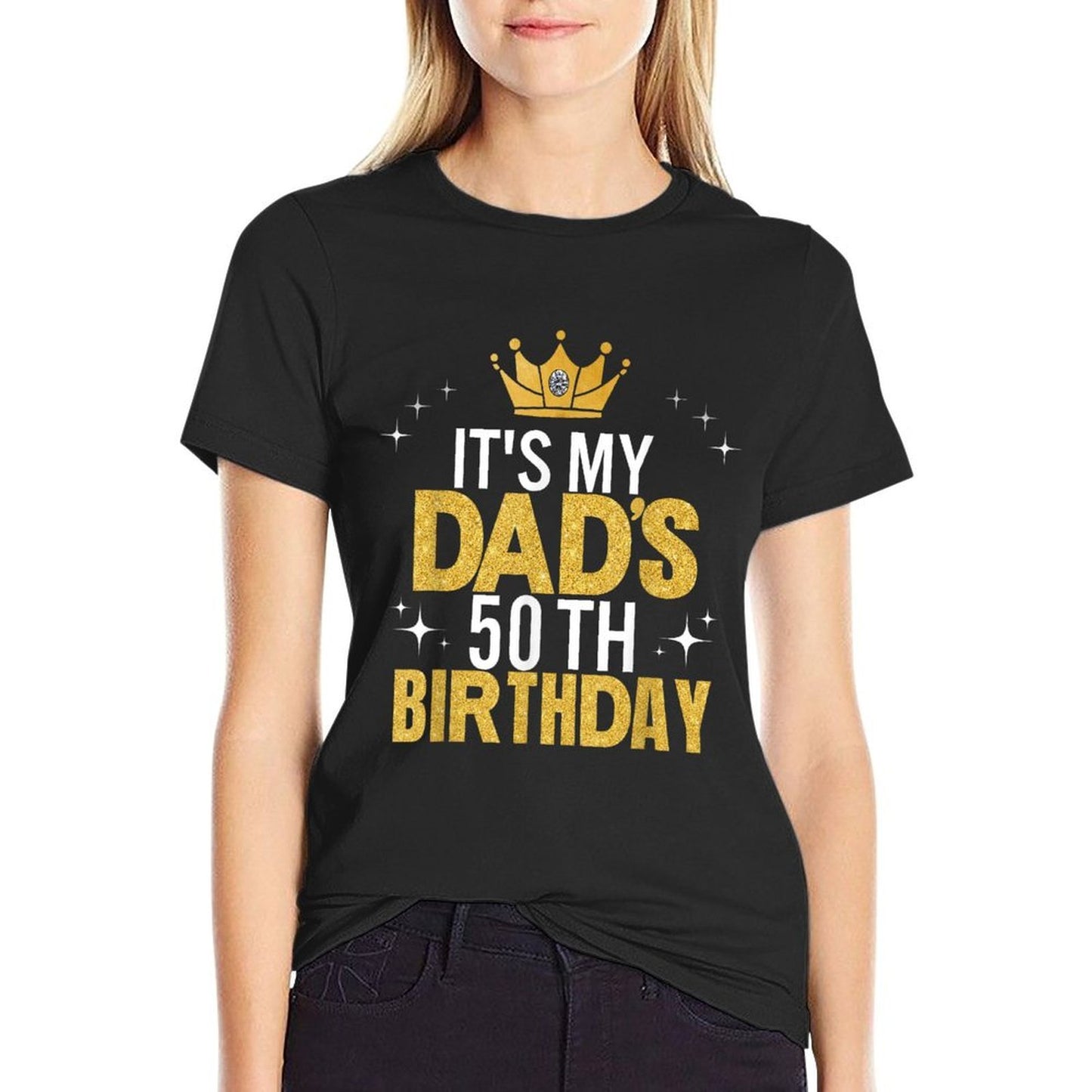 It's My Dad's 50th Birthday 50 Years Old Funny Heathered Texture T-Shirt