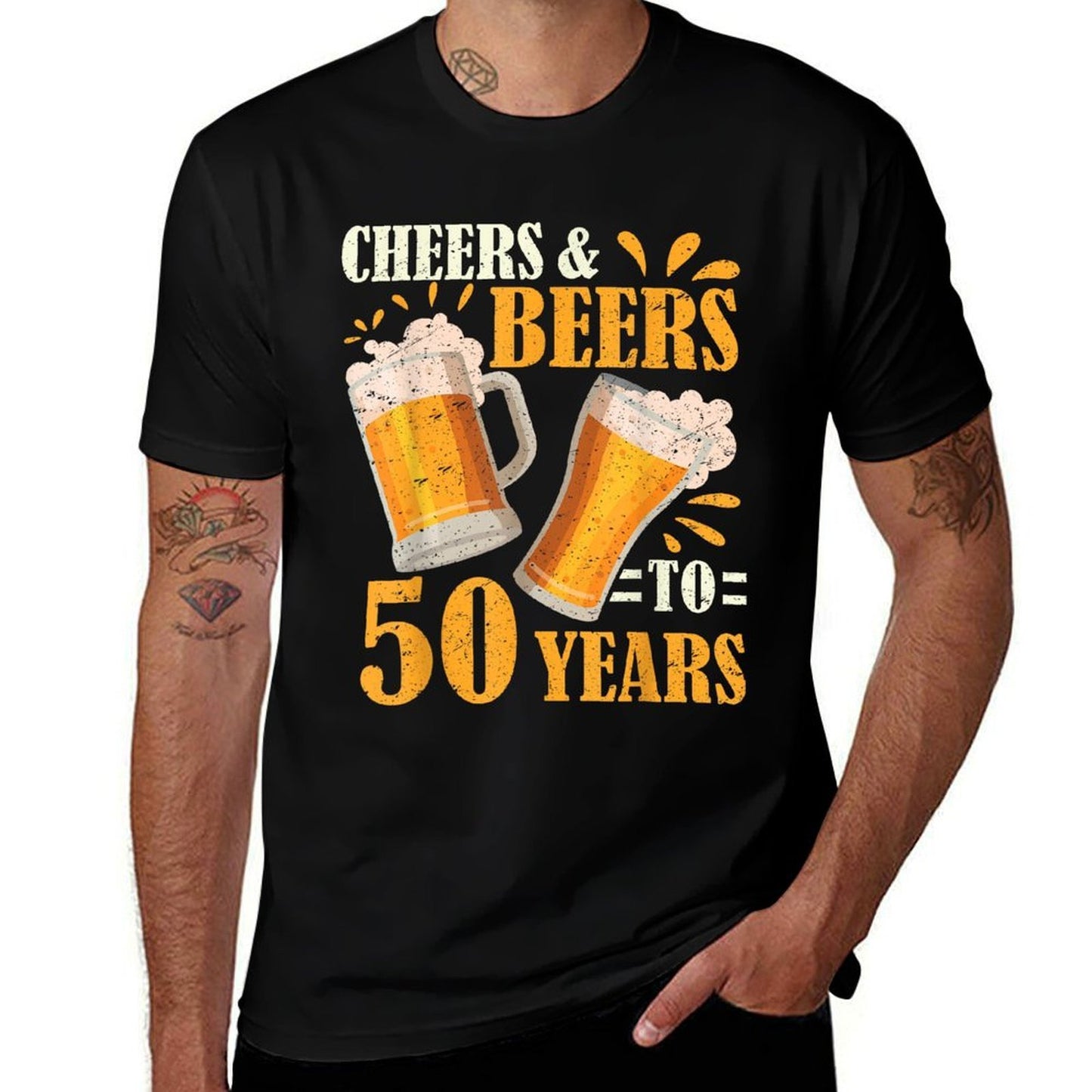 Cheers And Beers To 50 Years Funny 50th Birthday Drinker Moisture-wicking T-Shirt