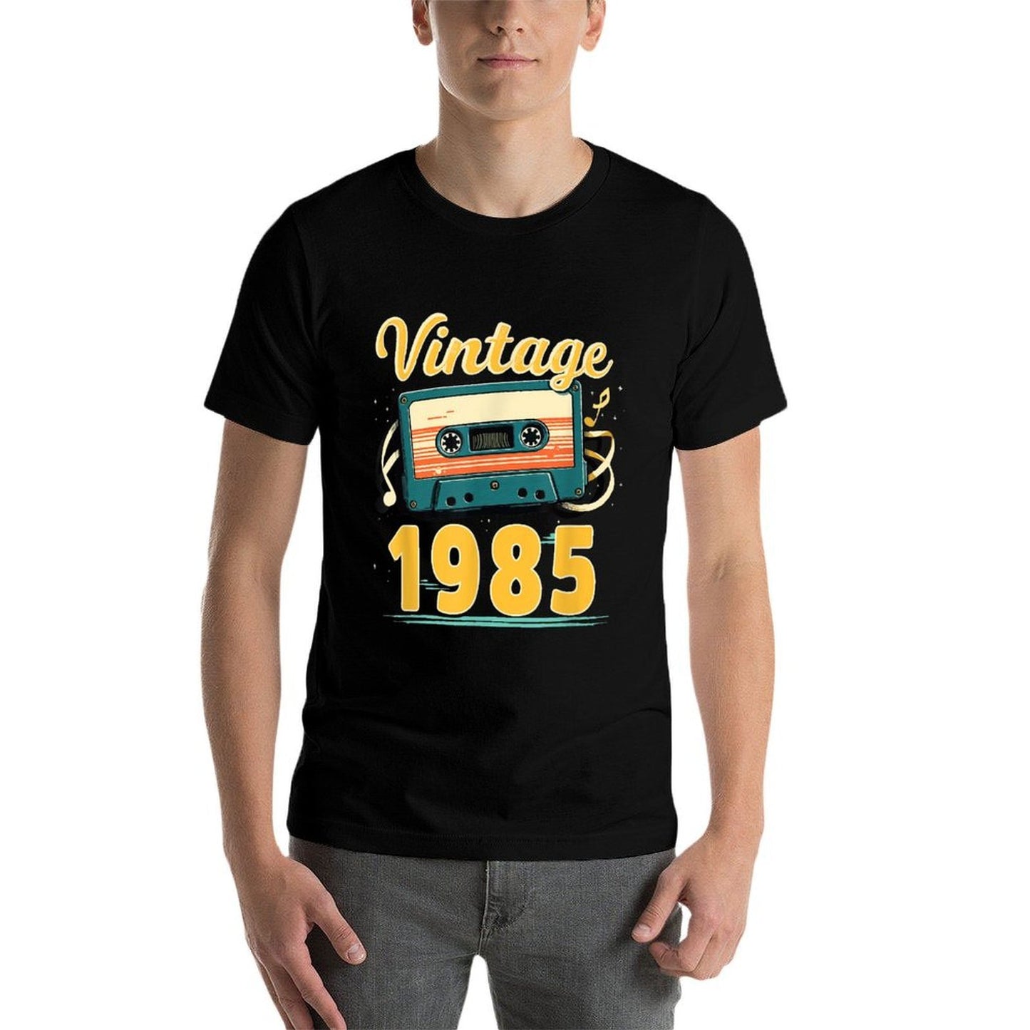 40th Birthday Gifts for Men Women Born in 1985 Retro Vintage Summer-ready Fabric T-Shirt