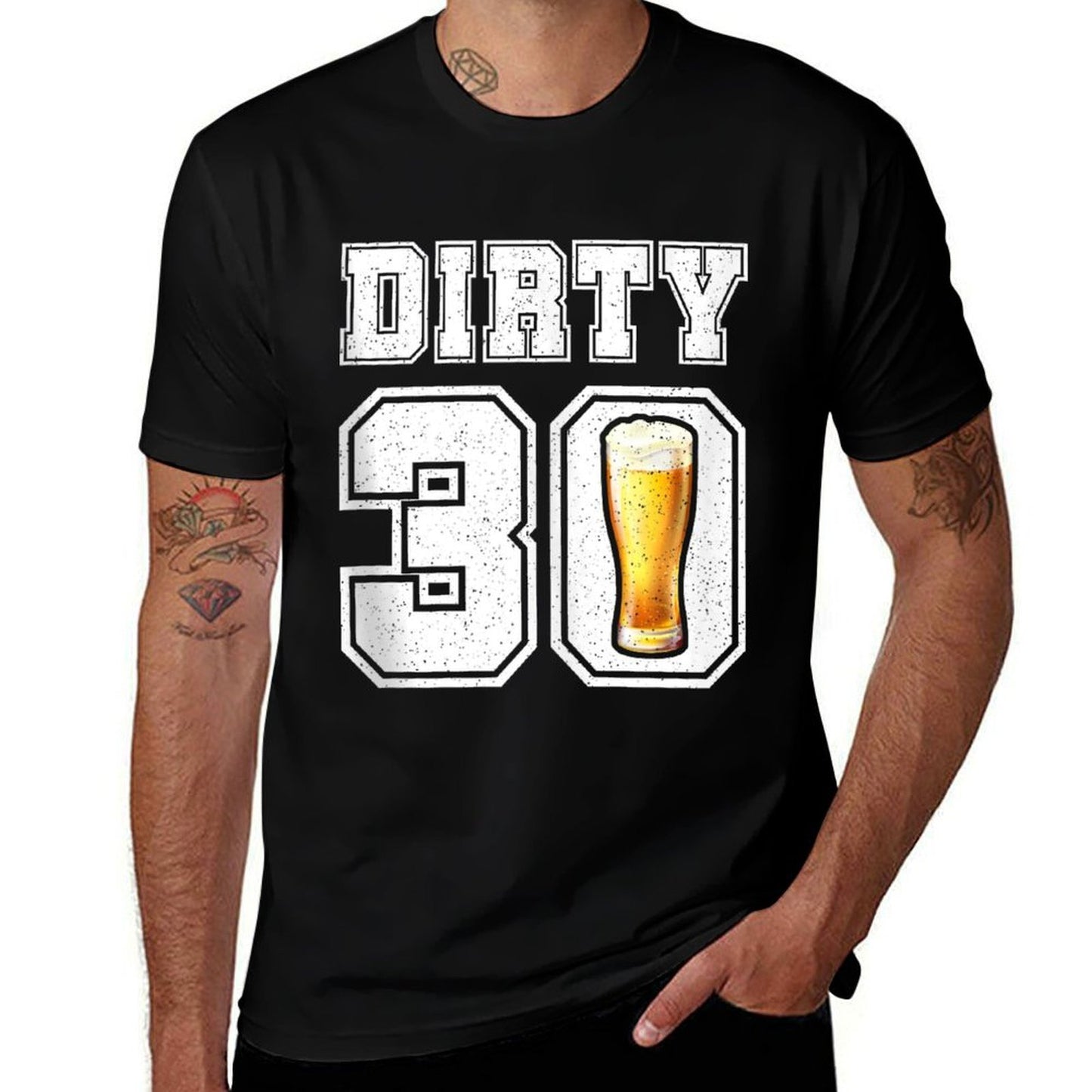 Hello 30! Dirty 30. Vintage Dirty Thirty Birthday Tagless Design T-Shirt