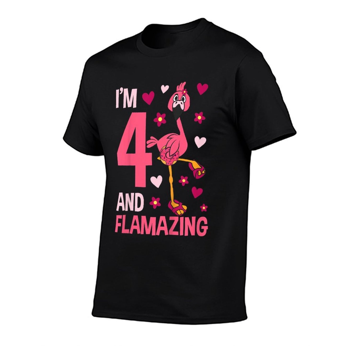 Kids I'm 4 And Flamazing Flamingo Birthday For Girls 4-Year-Old Versatile T-Shirt