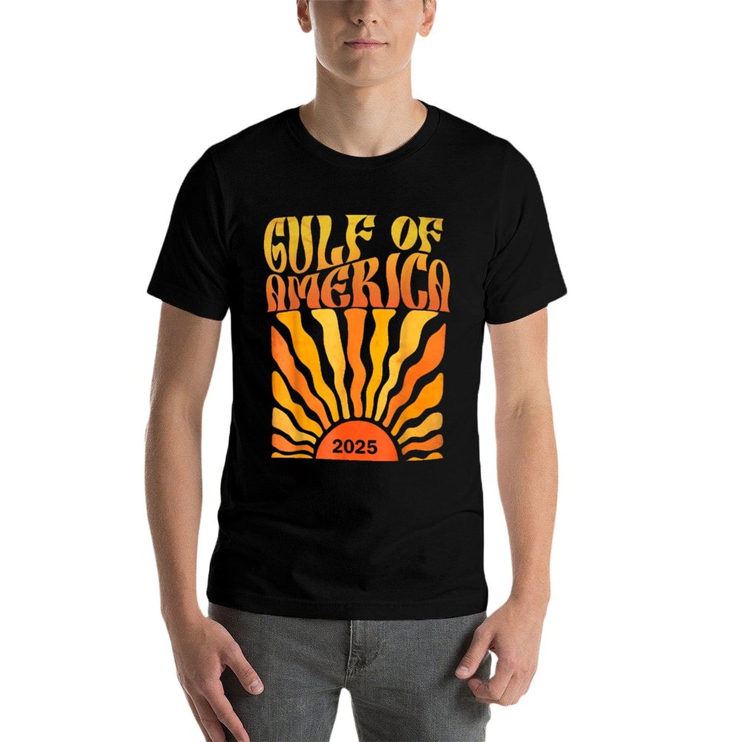 Gulf Of US America 2025 American Gifts Retro Vintage Summer-ready Fabric T-Shirt